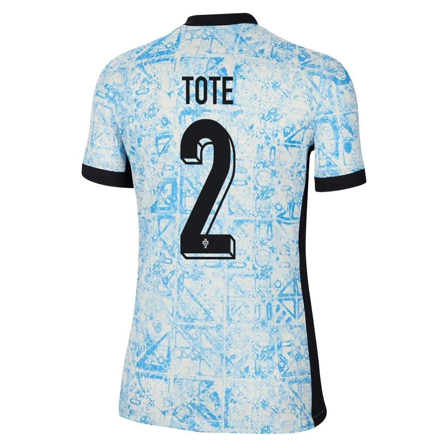 Tote Gomes 2 Portugal National Team 2024/25 Away WOMEN Jersey - Cream/Blue cheap jerseys for sale - CheapJerseys.Shop
