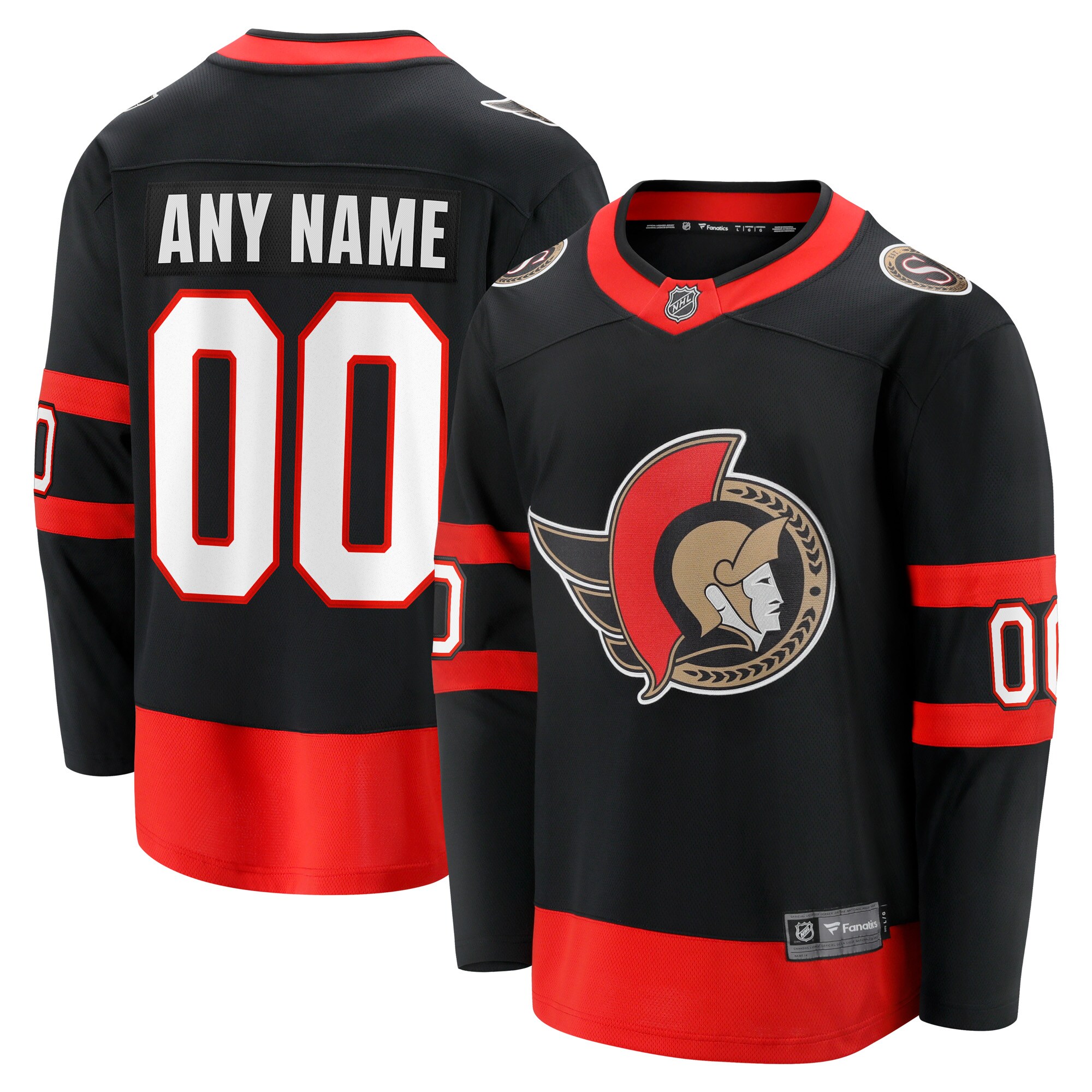 Ottawa Senators Fanatics Home Custom Breakaway Jersey - Black cheap jerseys for sale - CheapJerseys.Shop