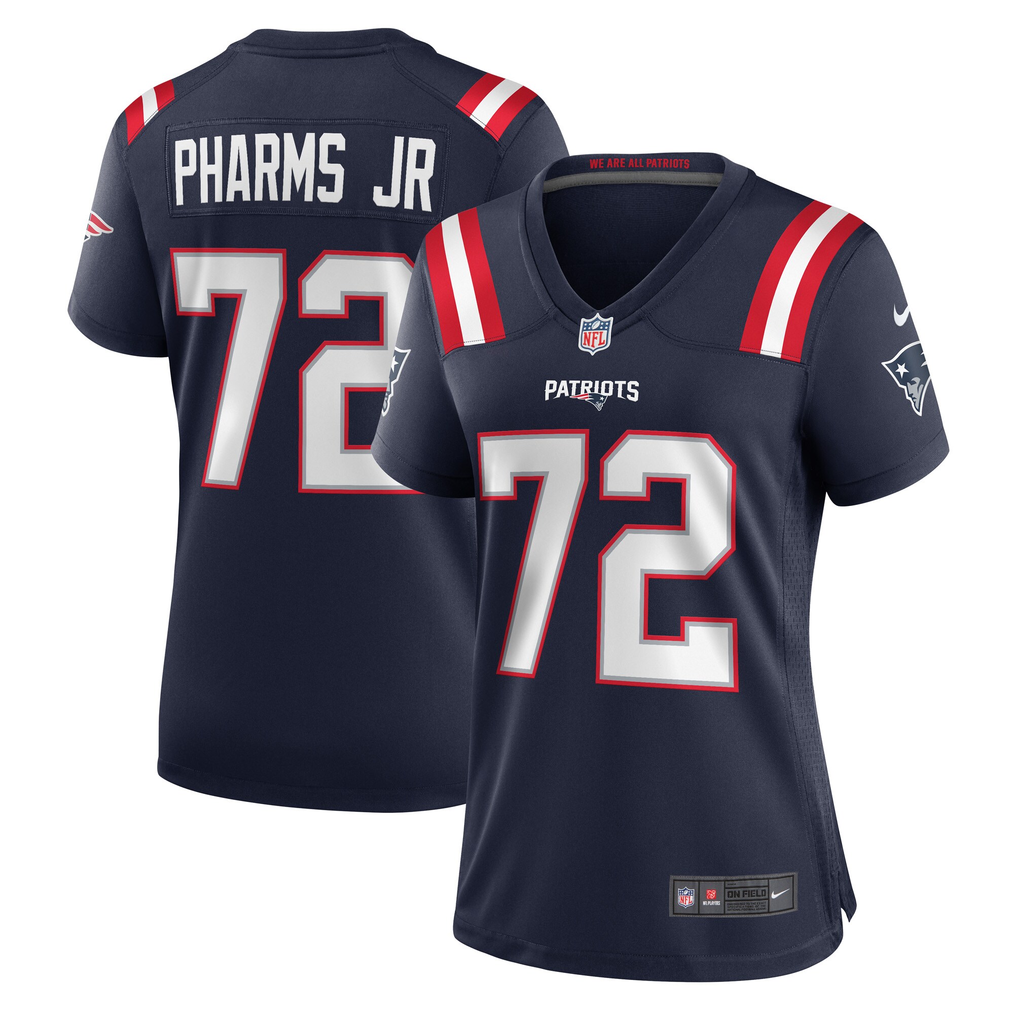 Jeremiah Pharms Jr. New England Patriots Women's Game Player Jersey - Navy cheap jerseys for sale - CheapJerseys.Shop