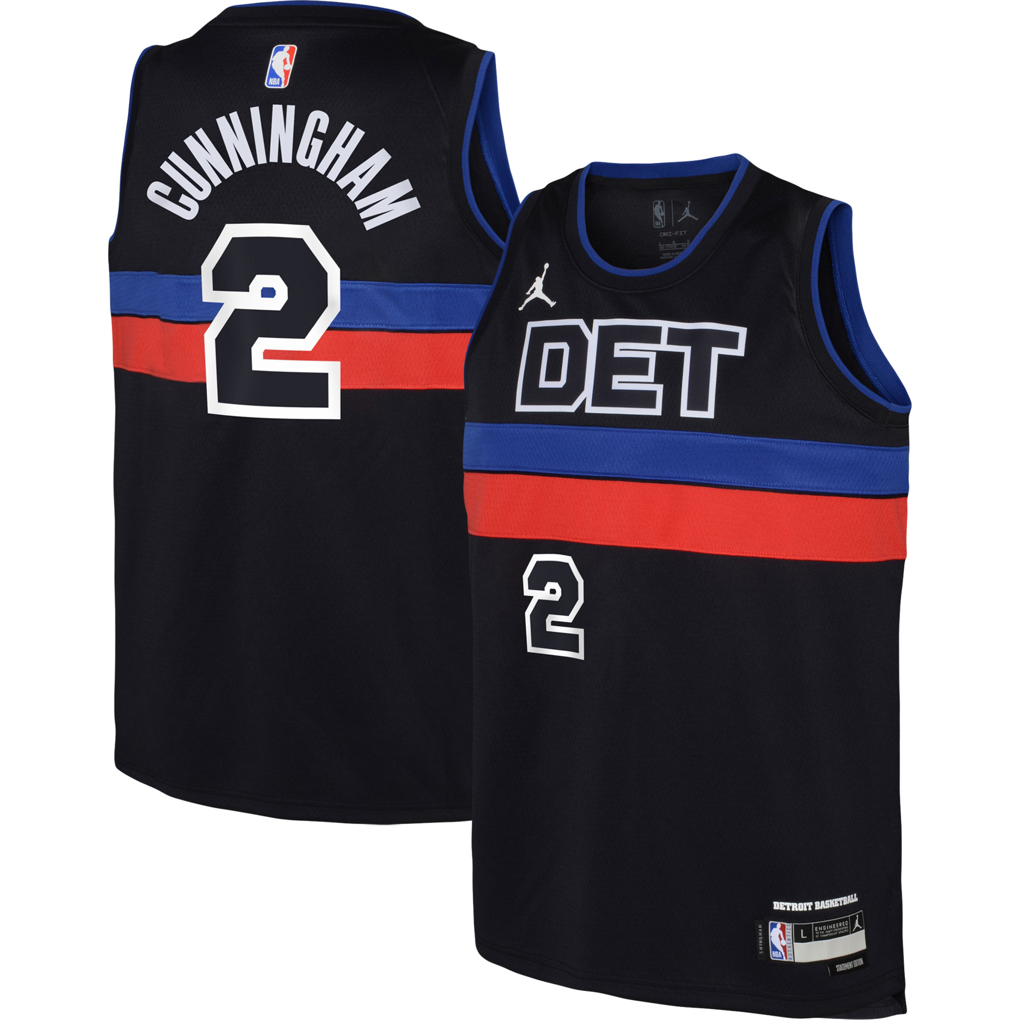 Cade Cunningham Detroit Pistons Jordan Brand Youth Swingman Jersey - Statement Edition - Black cheap jerseys for sale - CheapJerseys.Shop