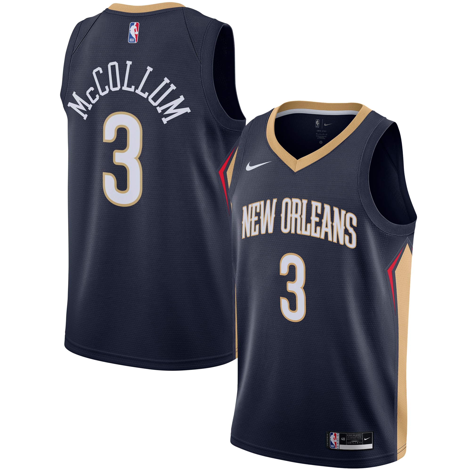 C.J. McCollum New Orleans Pelicans Swingman Jersey - Icon Edition - Navy cheap jerseys for sale - CheapJerseys.Shop