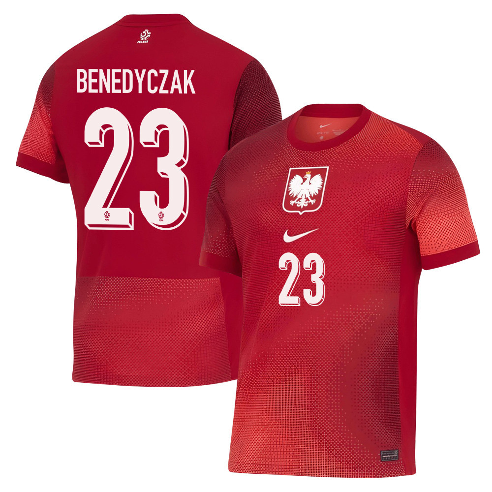 Adrian Benedyczak 23 Poland National Team 2024/25 Away Men Jersey - Red cheap jerseys for sale - CheapJerseys.Shop