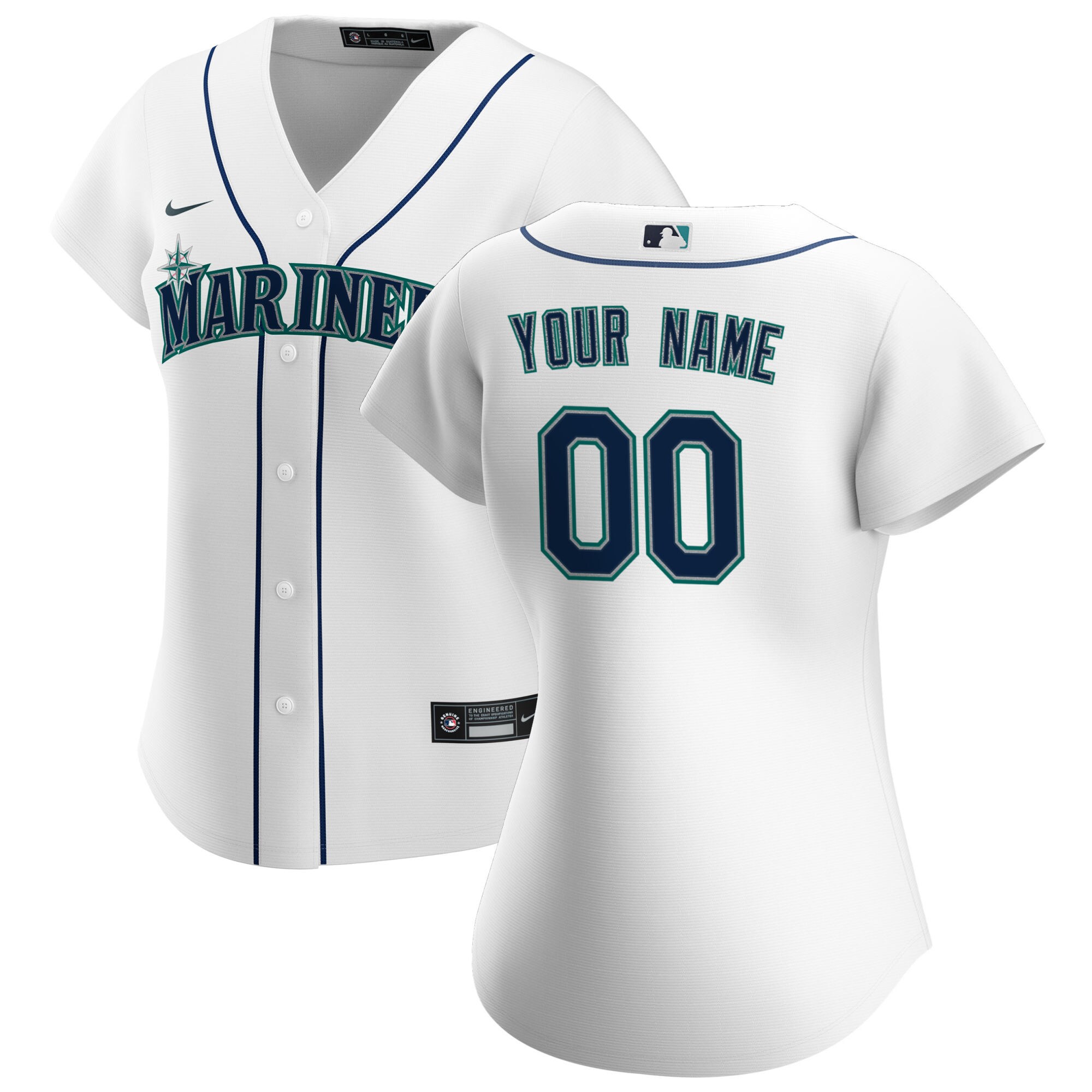 Seattle Mariners Women's Home Replica Custom Jersey - White cheap jerseys for sale - CheapJerseys.Shop