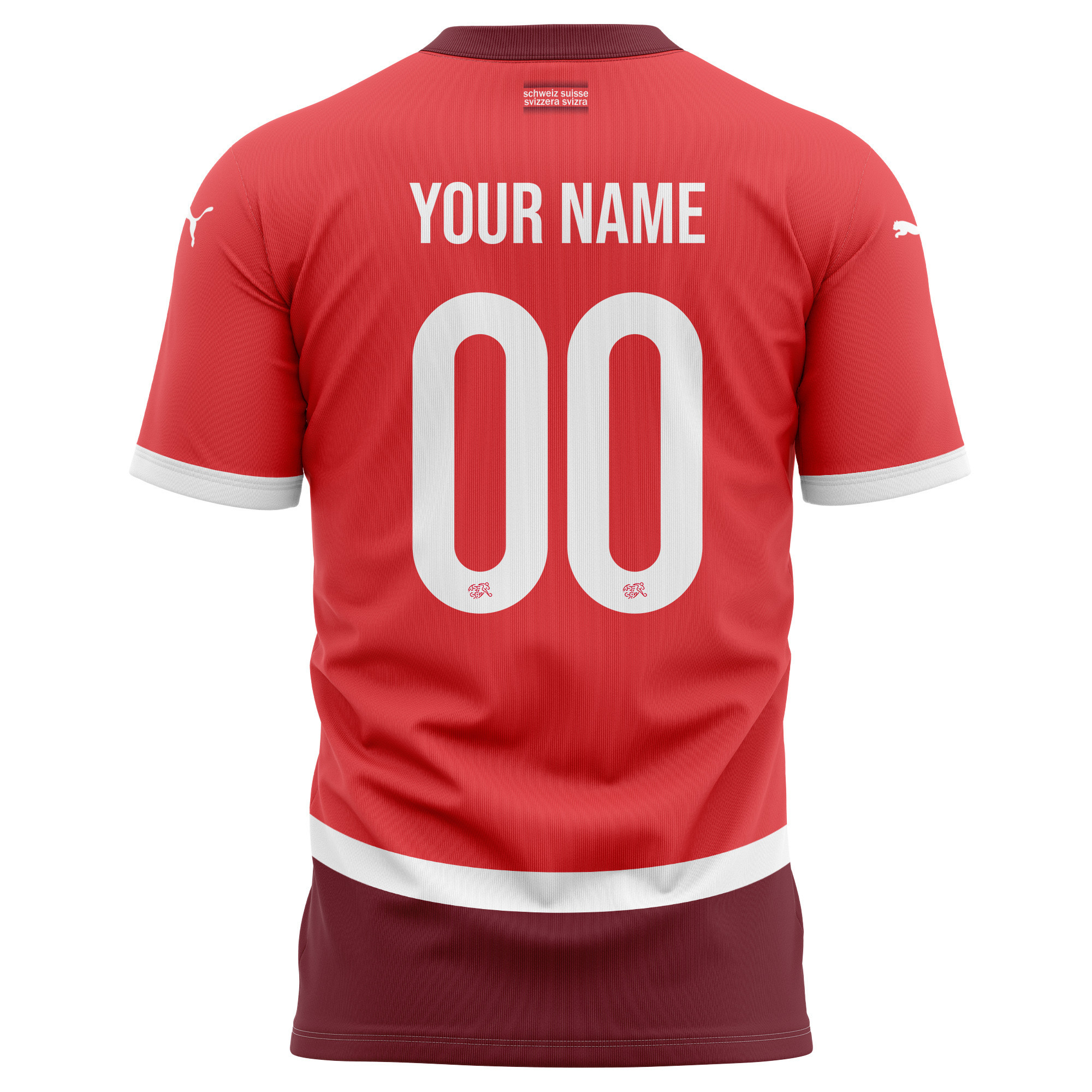 Switzerland National Team 2024/25 Home Kits Custom AOP T-shirt - Red cheap jerseys for sale - CheapJerseys.Shop