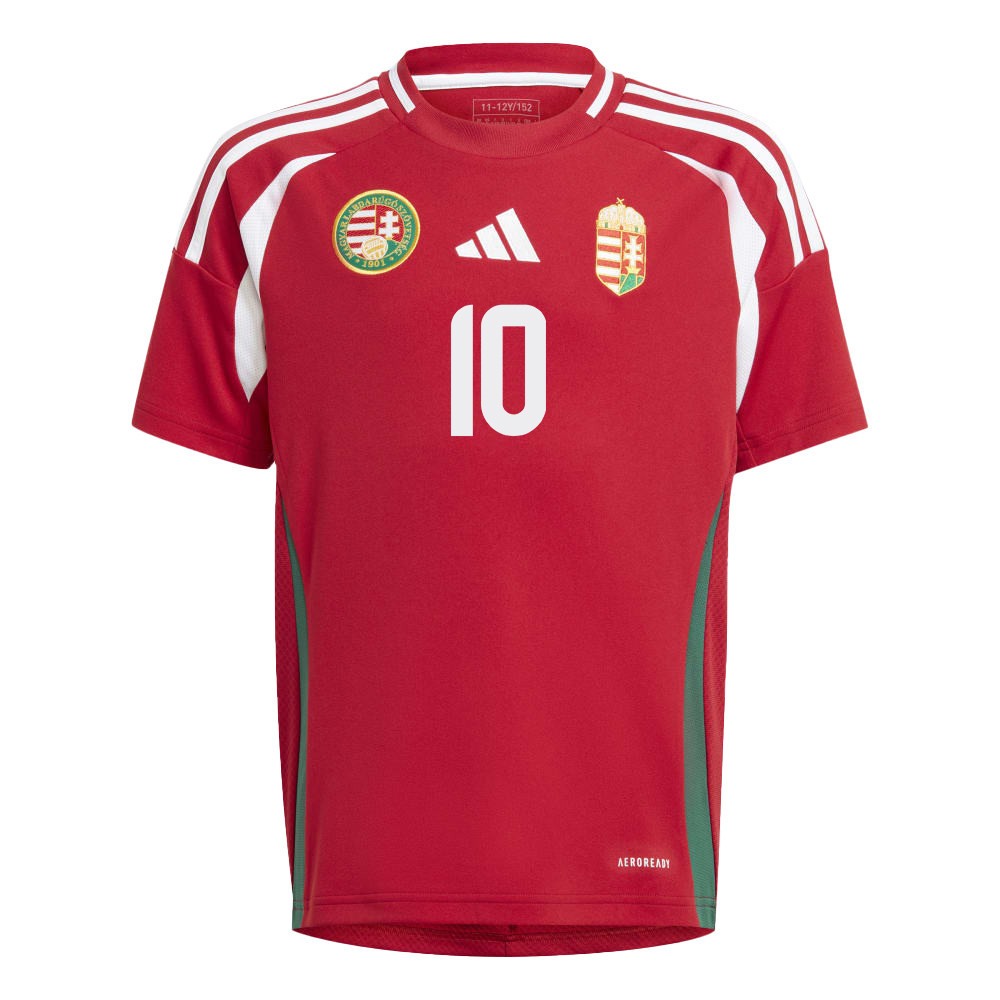 Dominik Szoboszlai 10 Hungary National Team 2024/25 Home YOUTH Jersey - Red cheap jerseys for sale - CheapJerseys.Shop