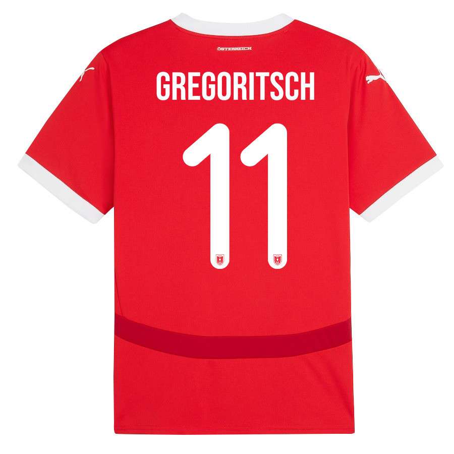 Michael Gregoritsch 11 Austria National Team 2024/25 Home Men Jersey - Red cheap jerseys for sale - CheapJerseys.Shop