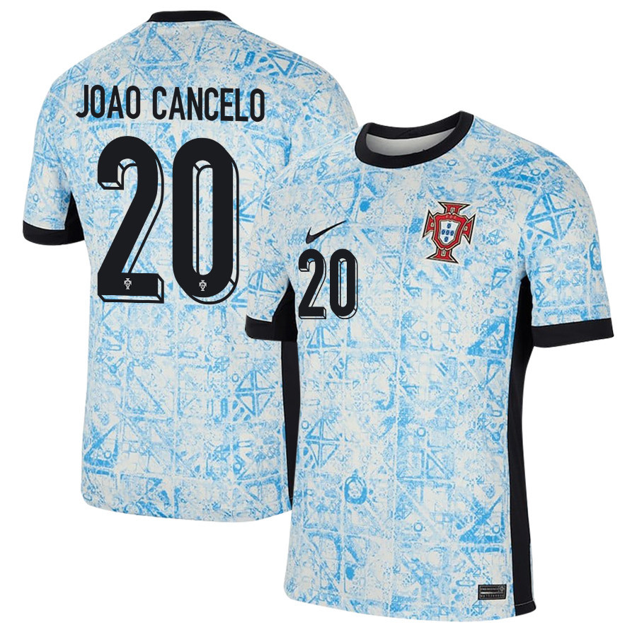 João Cancelo 20 Portugal National Team 2024/25 Away Men Jersey - Cream/Blue cheap jerseys for sale - CheapJerseys.Shop