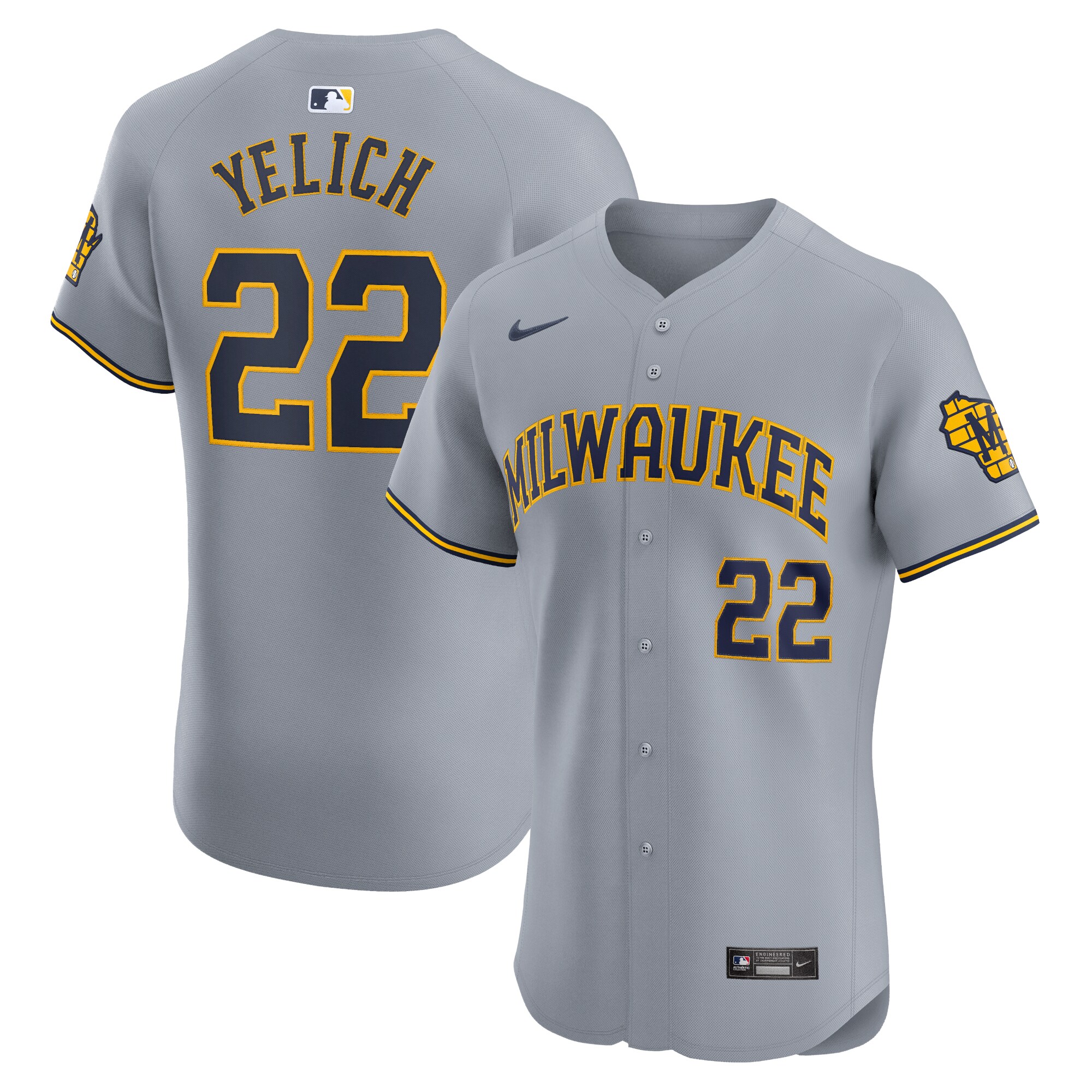 Christian Yelich Milwaukee Brewers Road Elite Player Jersey - Gray cheap jerseys for sale - CheapJerseys.Shop