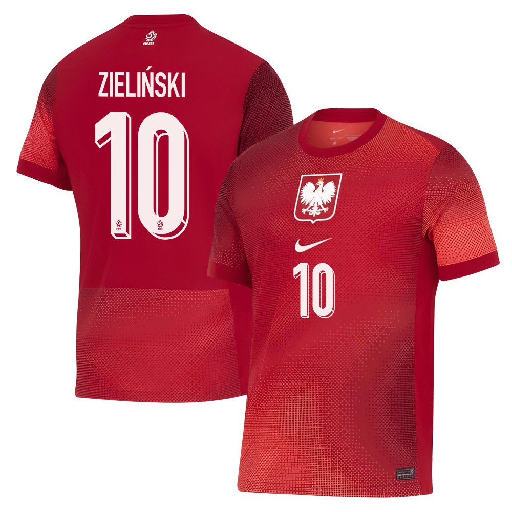 Piotr Zieliński 10 Poland National Team 2024/25 Away Men Jersey - Red cheap jerseys for sale - CheapJerseys.Shop