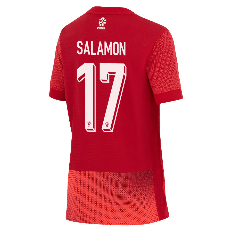 Bartosz Salamon 17 Poland National Team 2024/25 Away YOUTH Jersey - Red cheap jerseys for sale - CheapJerseys.Shop