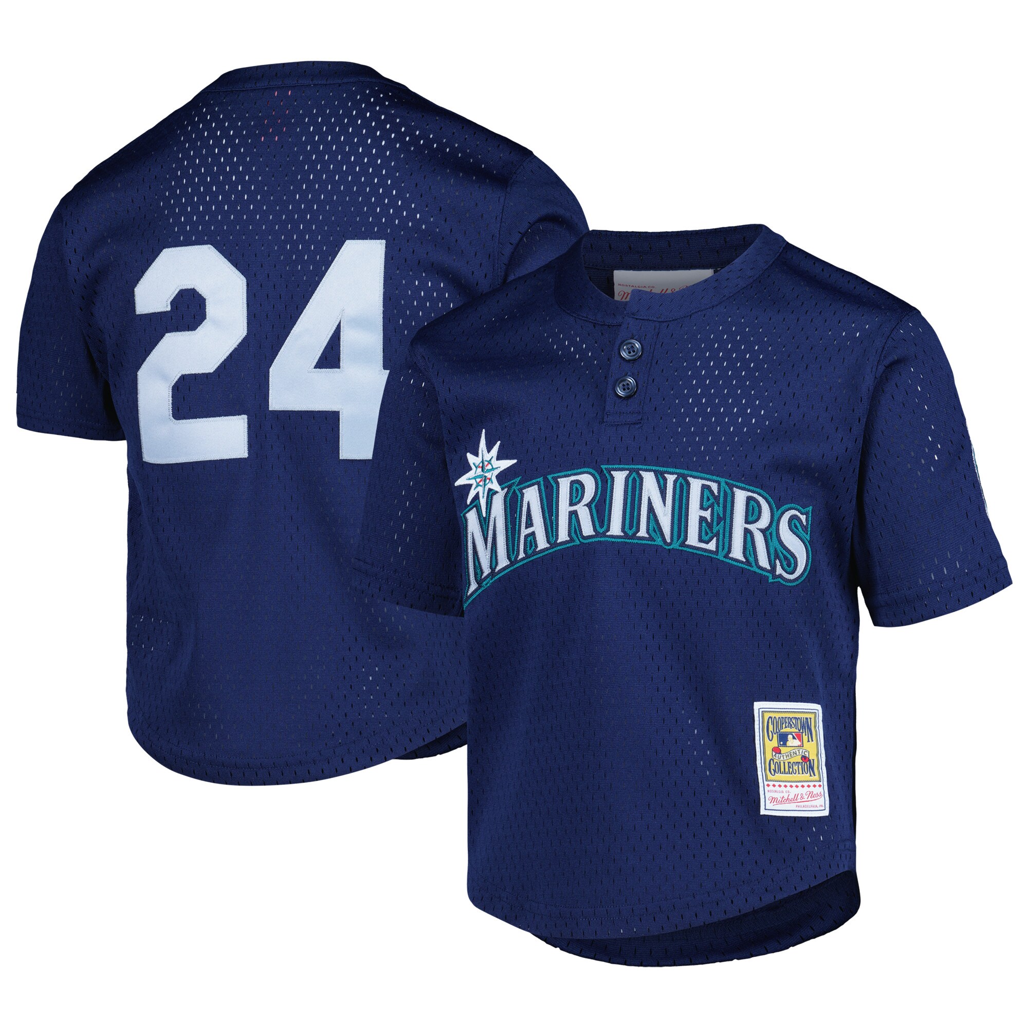 Ken Griffey Jr. Seattle Mariners Mitchell & Ness Preschool Cooperstown Collection\u00c2\u00a0Mesh Batting Practice Jersey - Navy cheap jerseys for sale - CheapJerseys.Shop