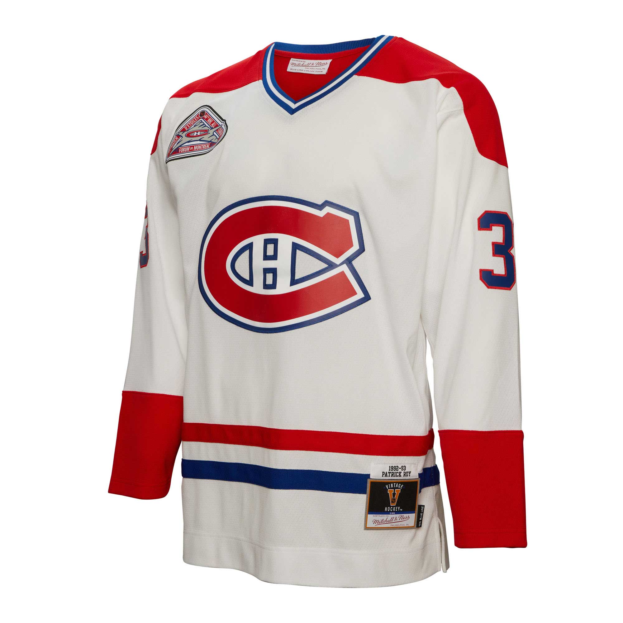 Patrick Roy Montreal Canadiens Mitchell & Ness 1992\/93 Blue Line Player Jersey - White cheap jerseys for sale - CheapJerseys.Shop