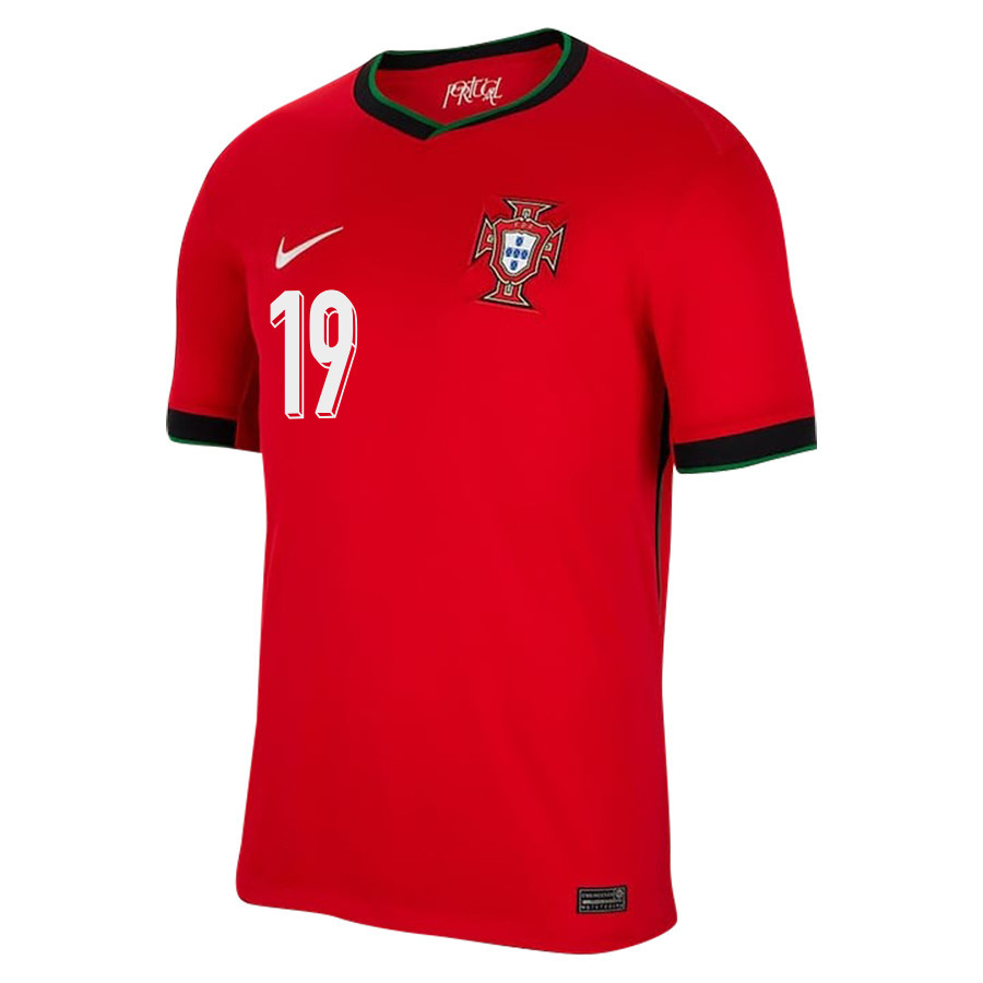 Nuno Mendes 19 Portugal National Team 2024/25 Home Men Jersey - Red cheap jerseys for sale - CheapJerseys.Shop