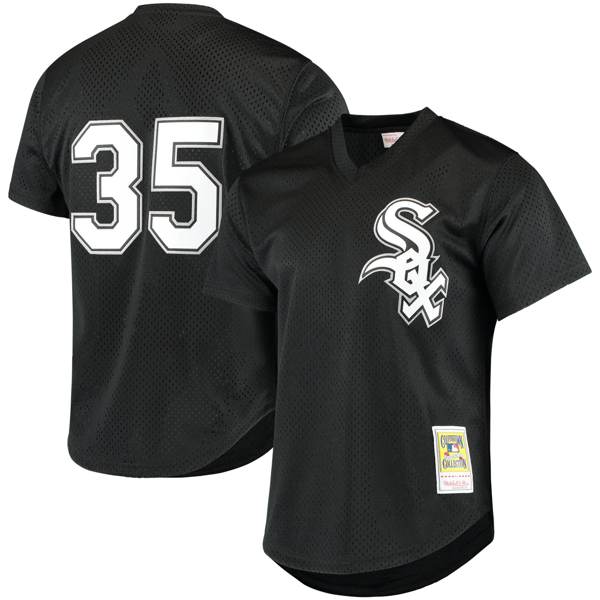 Frank Thomas Chicago White Sox Mitchell & Ness Cooperstown Mesh Batting Practice Jersey - Black cheap jerseys for sale - CheapJerseys.Shop
