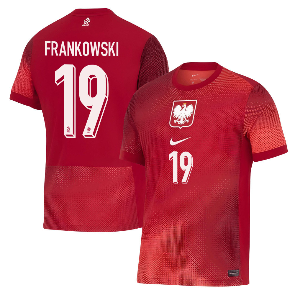 Przemysław Frankowski 19 Poland National Team 2024/25 Away Men Jersey - Red cheap jerseys for sale - CheapJerseys.Shop