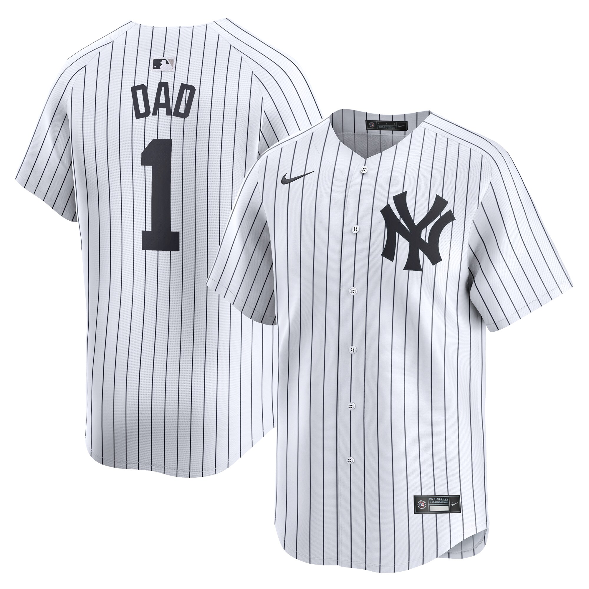 New York Yankees #1 Dad Home Limited Jersey - White cheap jerseys for sale - CheapJerseys.Shop