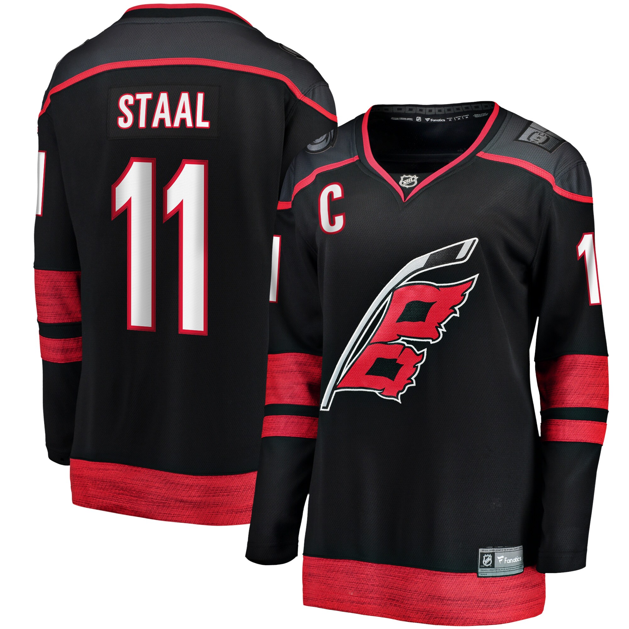 Jordan Staal Carolina Hurricanes Fanatics Women's Home Captain Patch Breakaway Player Jersey - Black cheap jerseys for sale - CheapJerseys.Shop
