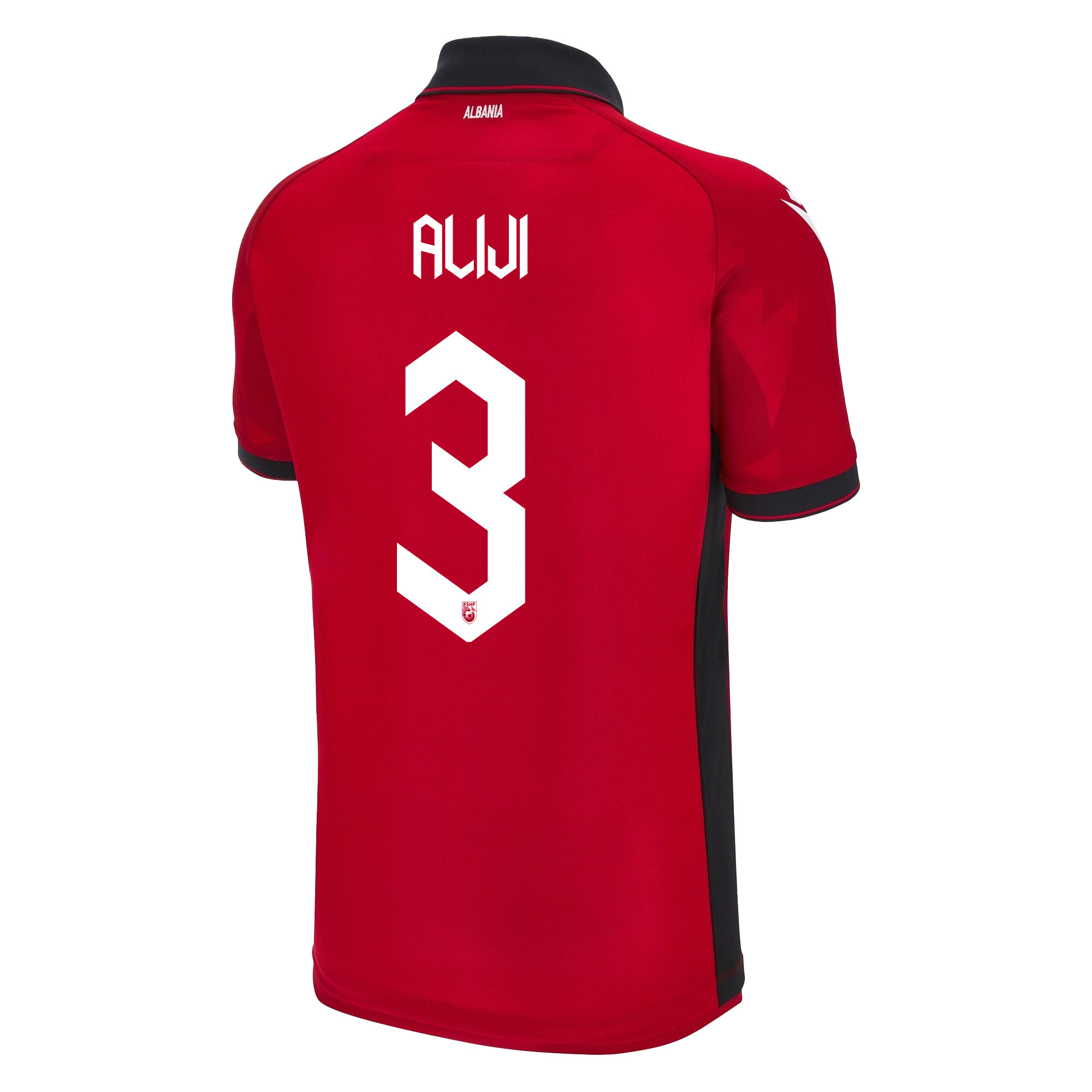 Naser Aliji 3 Albania National Team 2024/25 Home Men Jersey - Red cheap jerseys for sale - CheapJerseys.Shop