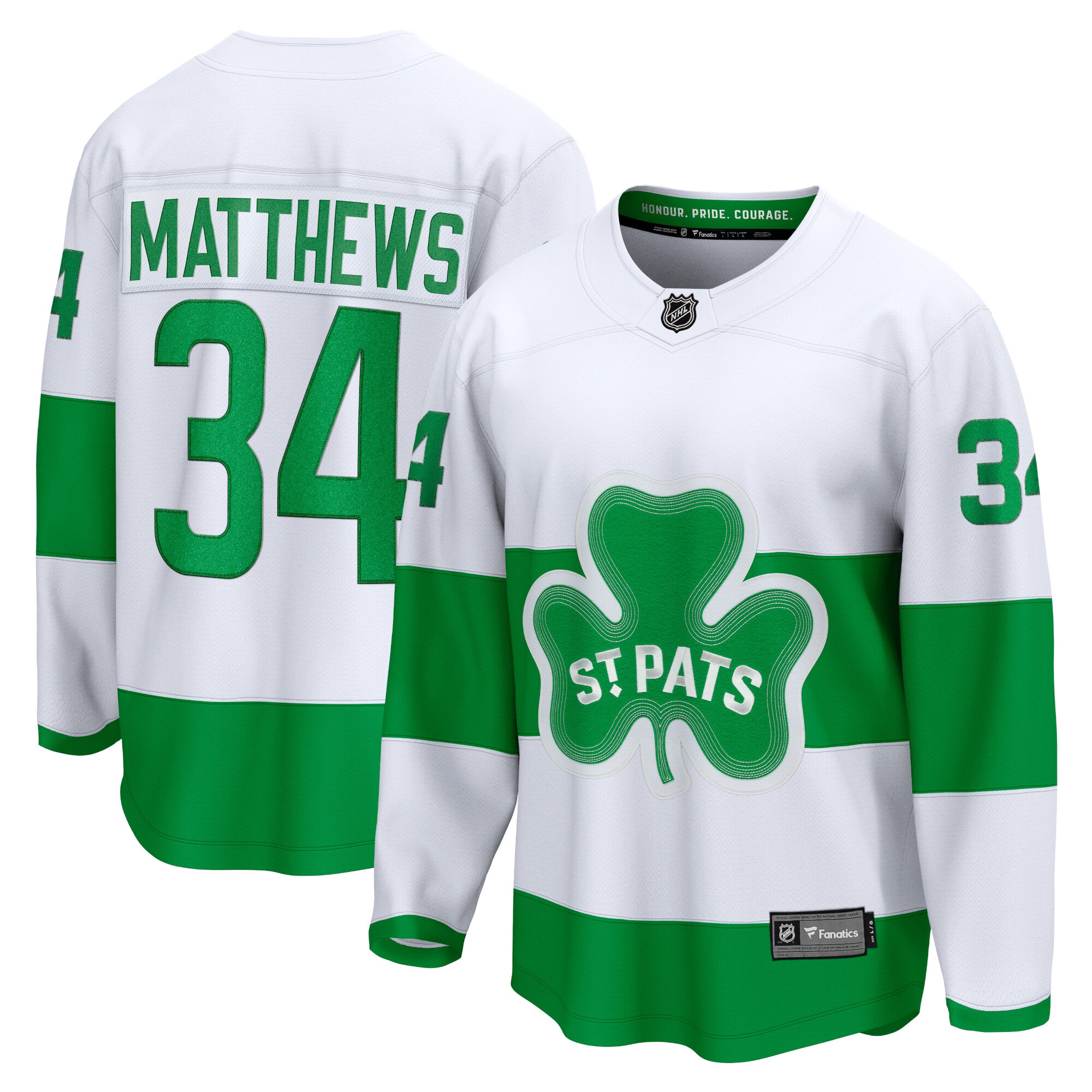 Auston Matthews Toronto Maple Leafs Fanatics St. Patricks Alternate Premier Breakaway Player Jersey - White cheap jerseys for sale - CheapJerseys.Shop