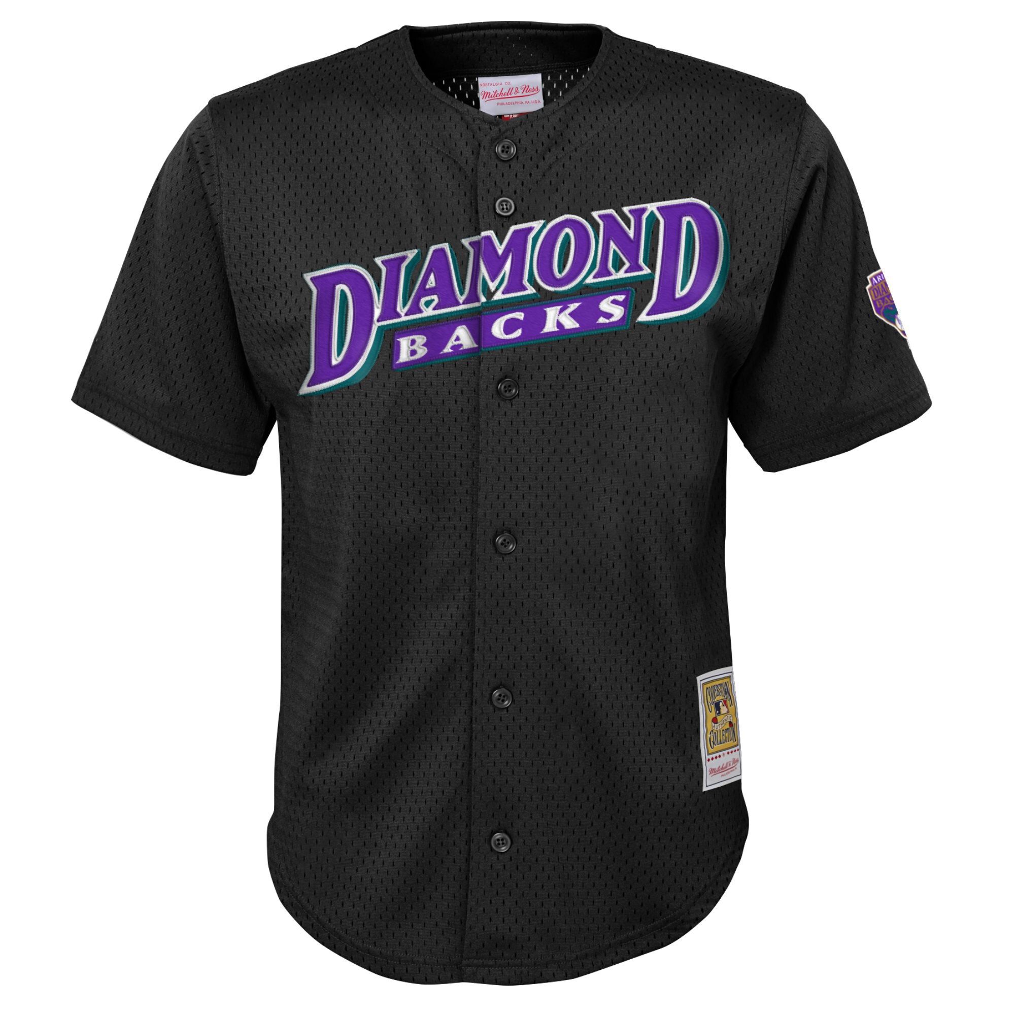Randy Johnson Arizona Diamondbacks Mitchell & Ness Youth Cooperstown Collection\u00c2\u00a0Mesh Batting Practice Jersey - Black cheap jerseys for sale - CheapJerseys.Shop