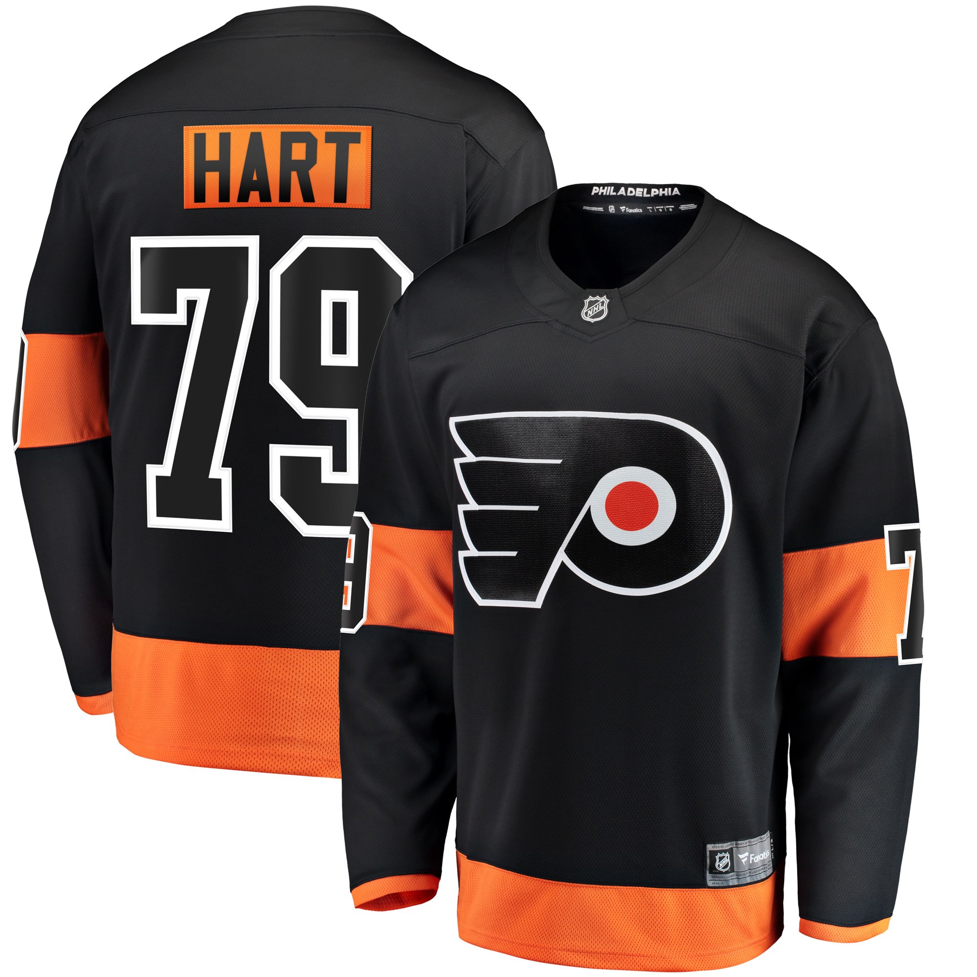 Carter Hart Philadelphia Flyers Fanatics Alternate Premier Breakaway Player Jersey - Black cheap jerseys for sale - CheapJerseys.Shop