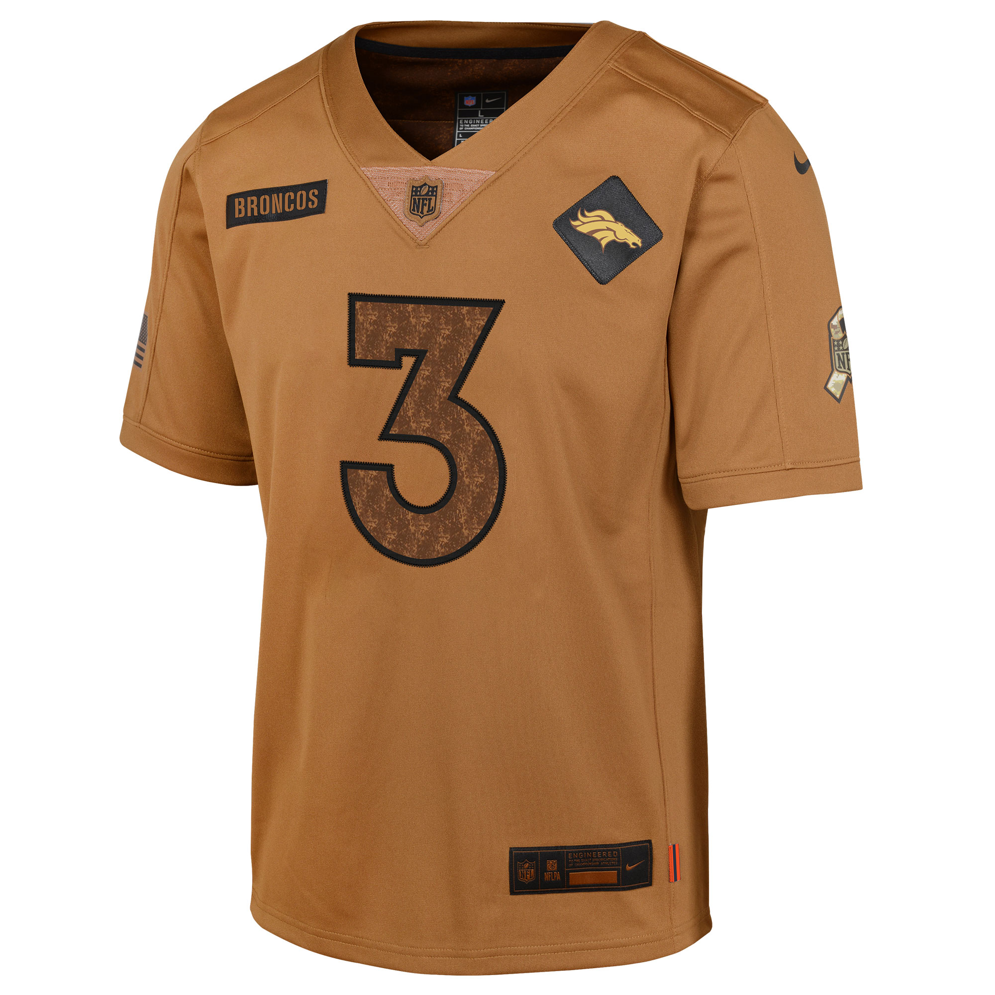Russell Wilson Denver Broncos Youth 2023 Salute To Service Limited Jersey - Brown cheap jerseys for sale - CheapJerseys.Shop