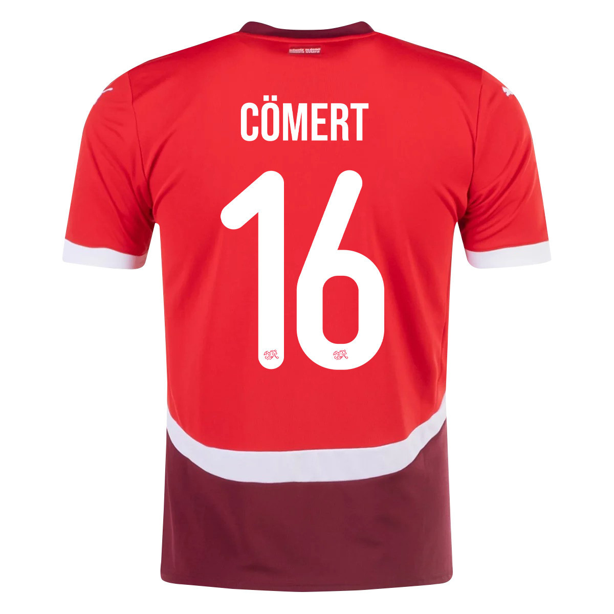 Eray Cömert 16 Switzerland National Team 2024/25 Home Men Jersey - Red cheap jerseys for sale - CheapJerseys.Shop
