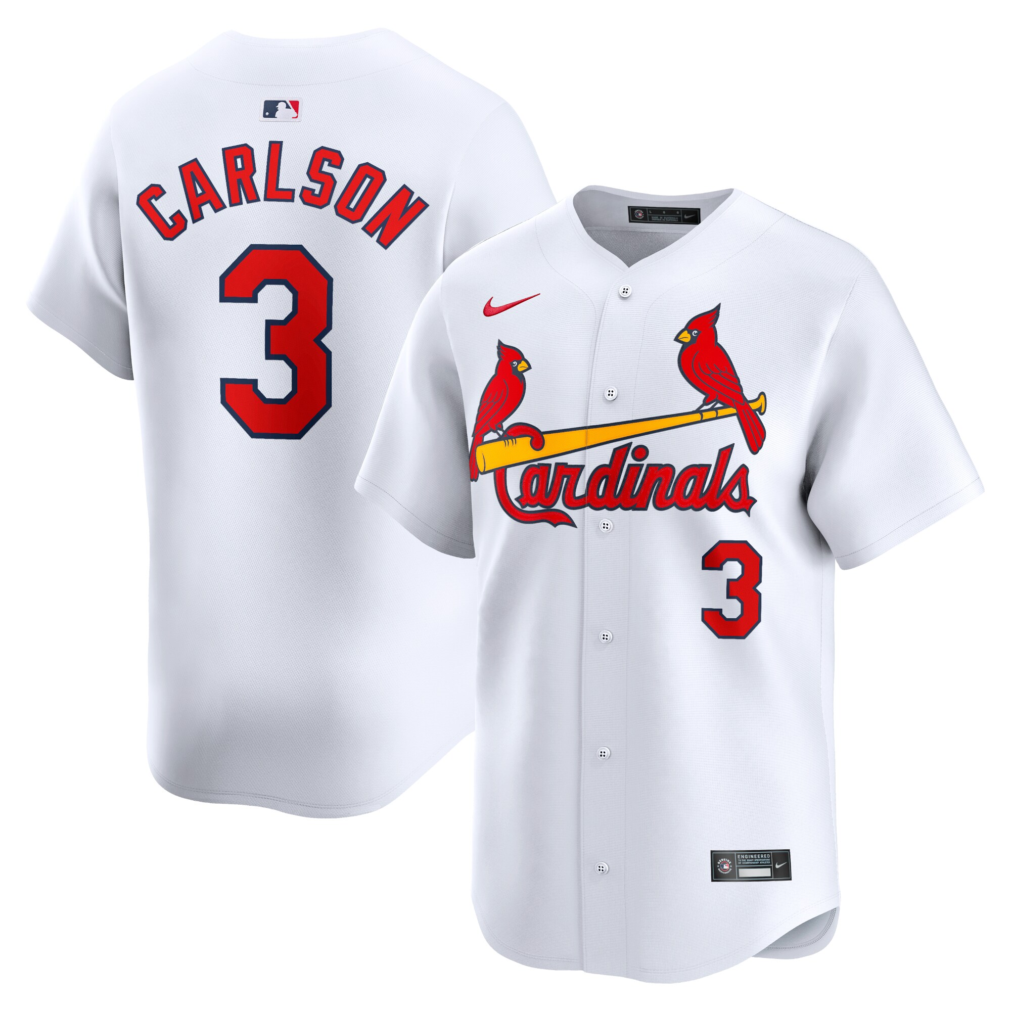 Dylan Carlson St. Louis Cardinals Home Limited Player Jersey - White cheap jerseys for sale - CheapJerseys.Shop
