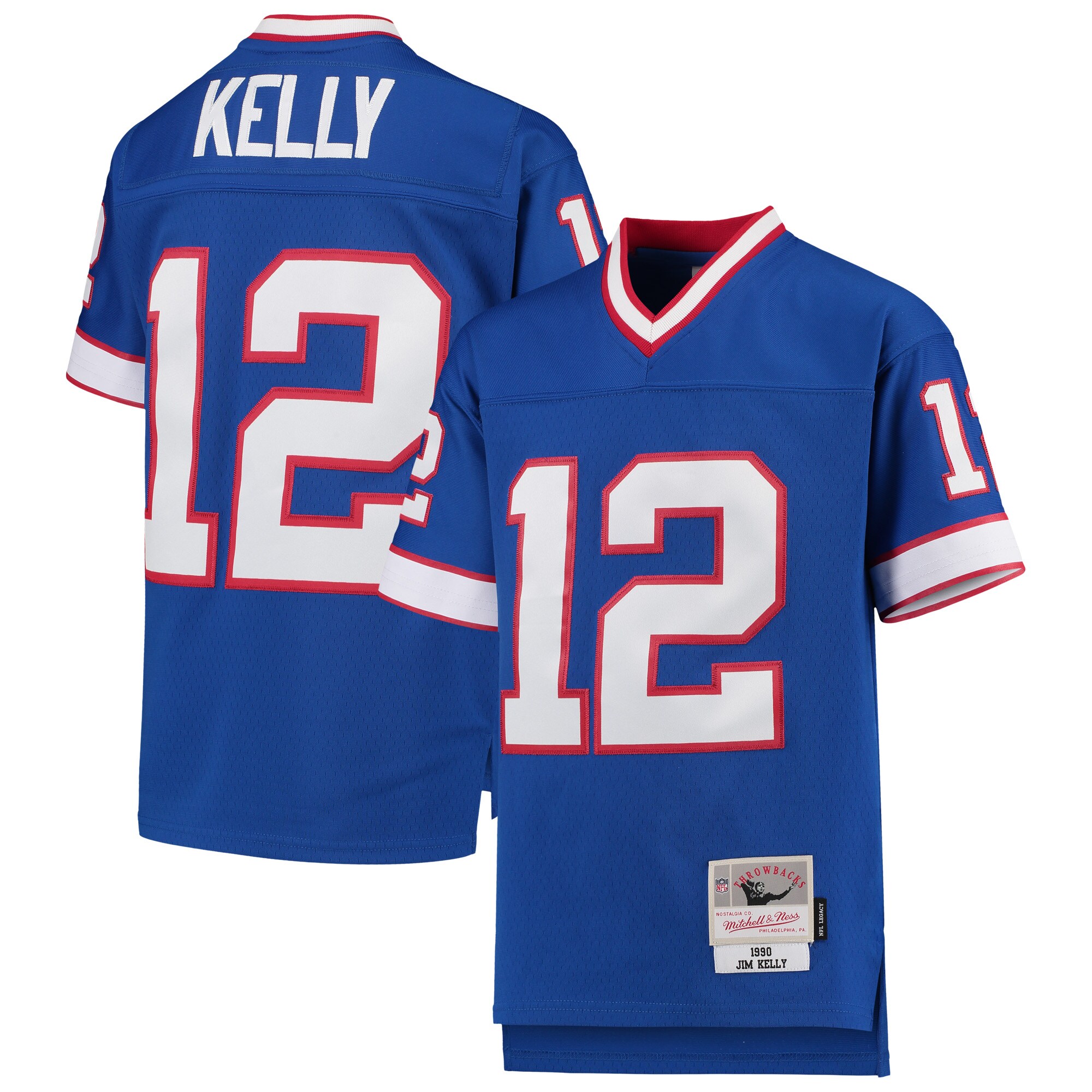 Jim Kelly Buffalo Bills Mitchell & Ness Youth 1990 Legacy Retired Player Jersey - Royal cheap jerseys for sale - CheapJerseys.Shop