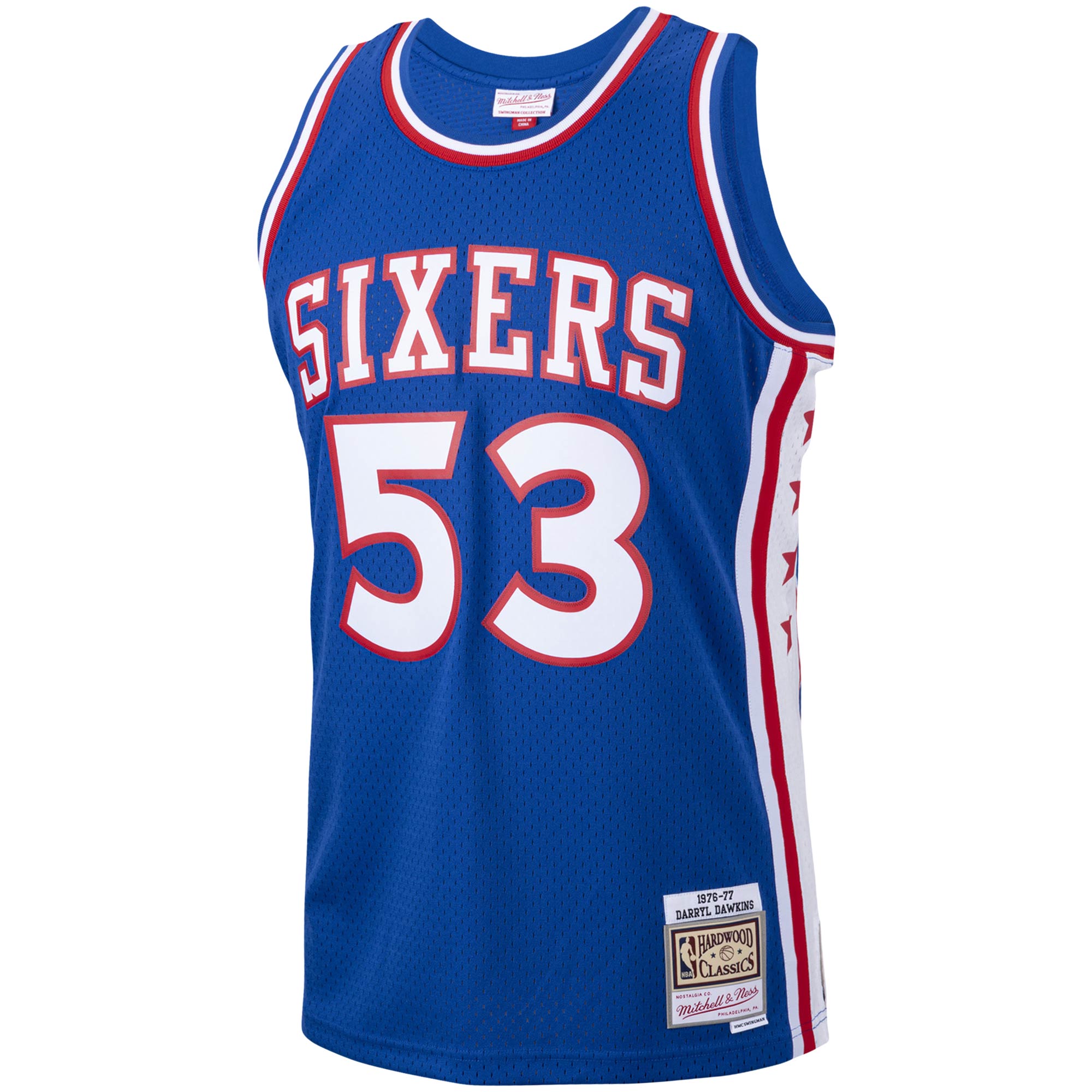 Darryl Dawkins Philadelphia 76ers Mitchell & Ness 1976\/77 Hardwood Classics Swingman Jersey - Royal cheap jerseys for sale - CheapJerseys.Shop