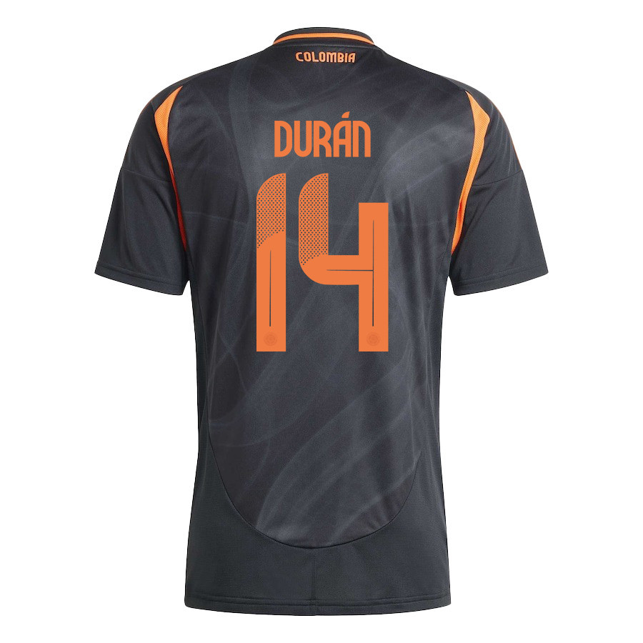 Jhon Durán 14 Colombia National Team 2024/25 Away Men Jersey - Black cheap jerseys for sale - CheapJerseys.Shop