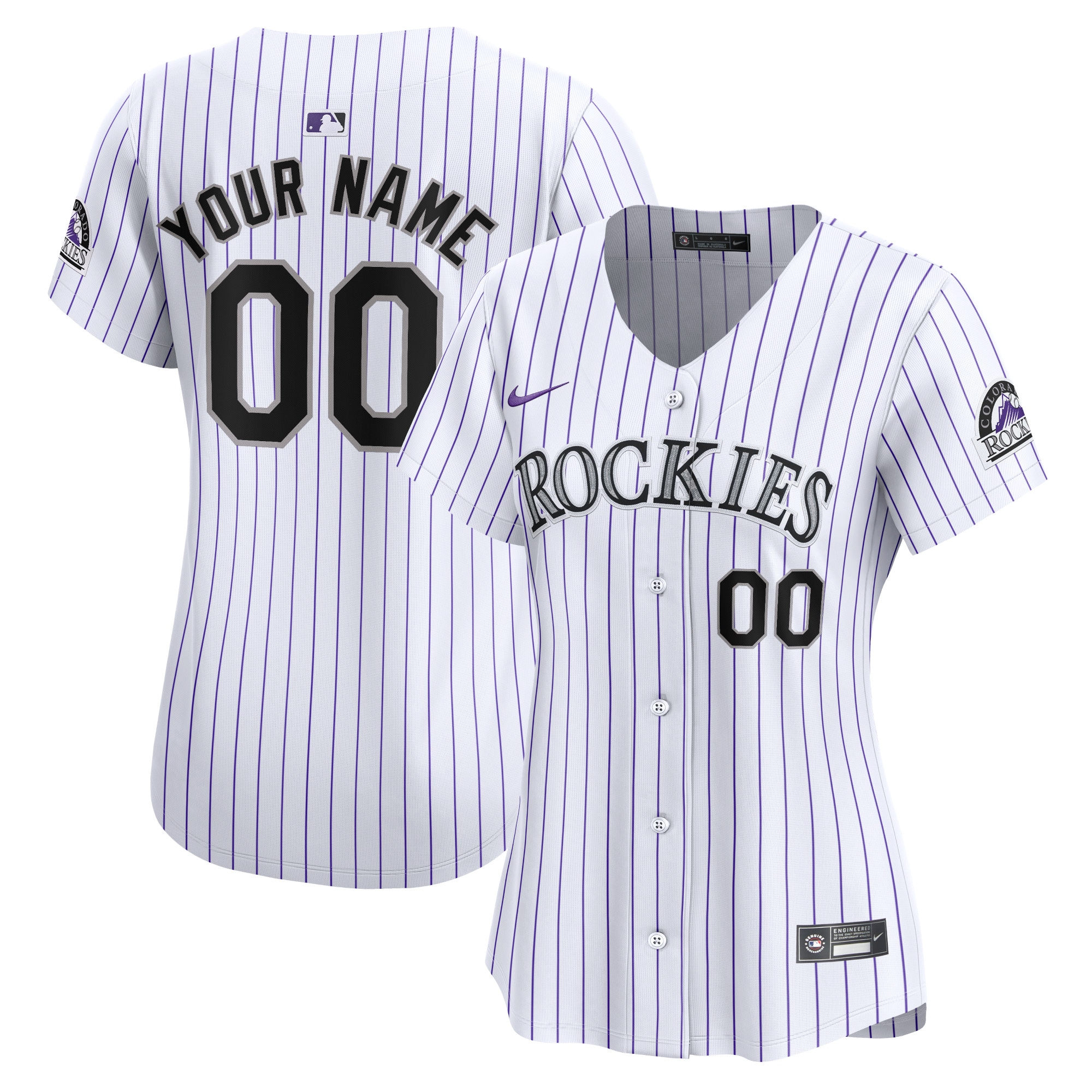 Colorado Rockies Women's Home Limited Custom Jersey - White cheap jerseys for sale - CheapJerseys.Shop