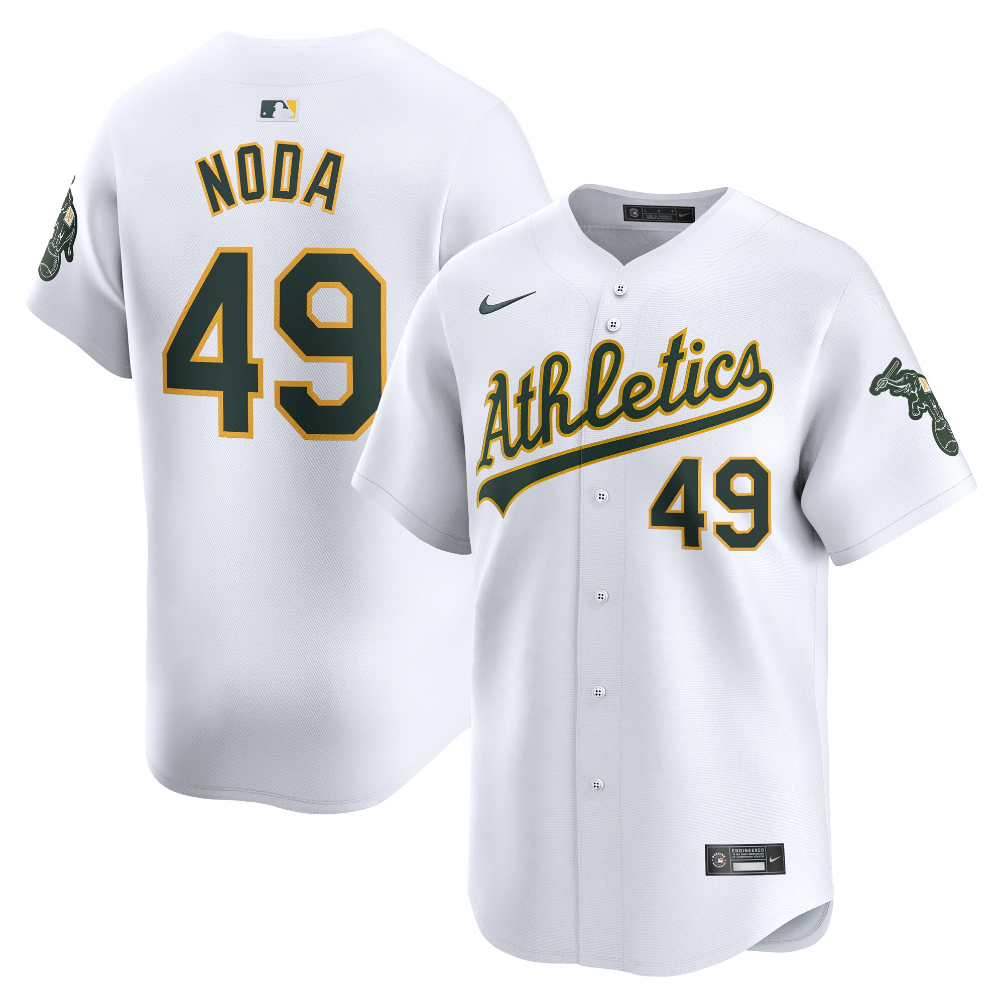 Ryan Noda Oakland Athletics Home Limited Player Jersey - White cheap jerseys for sale - CheapJerseys.Shop