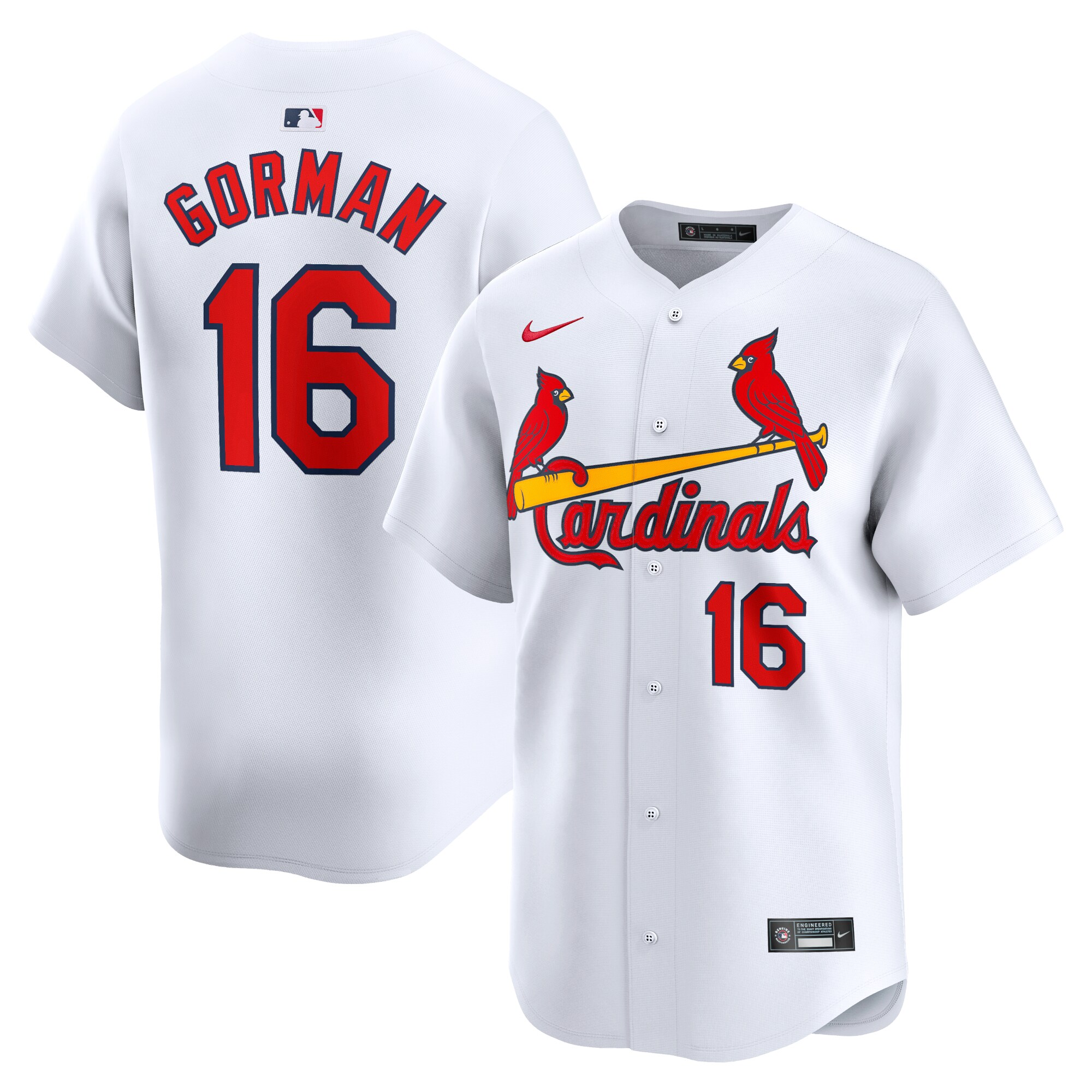 Nolan Gorman St. Louis Cardinals Home Limited Player Jersey - White cheap jerseys for sale - CheapJerseys.Shop