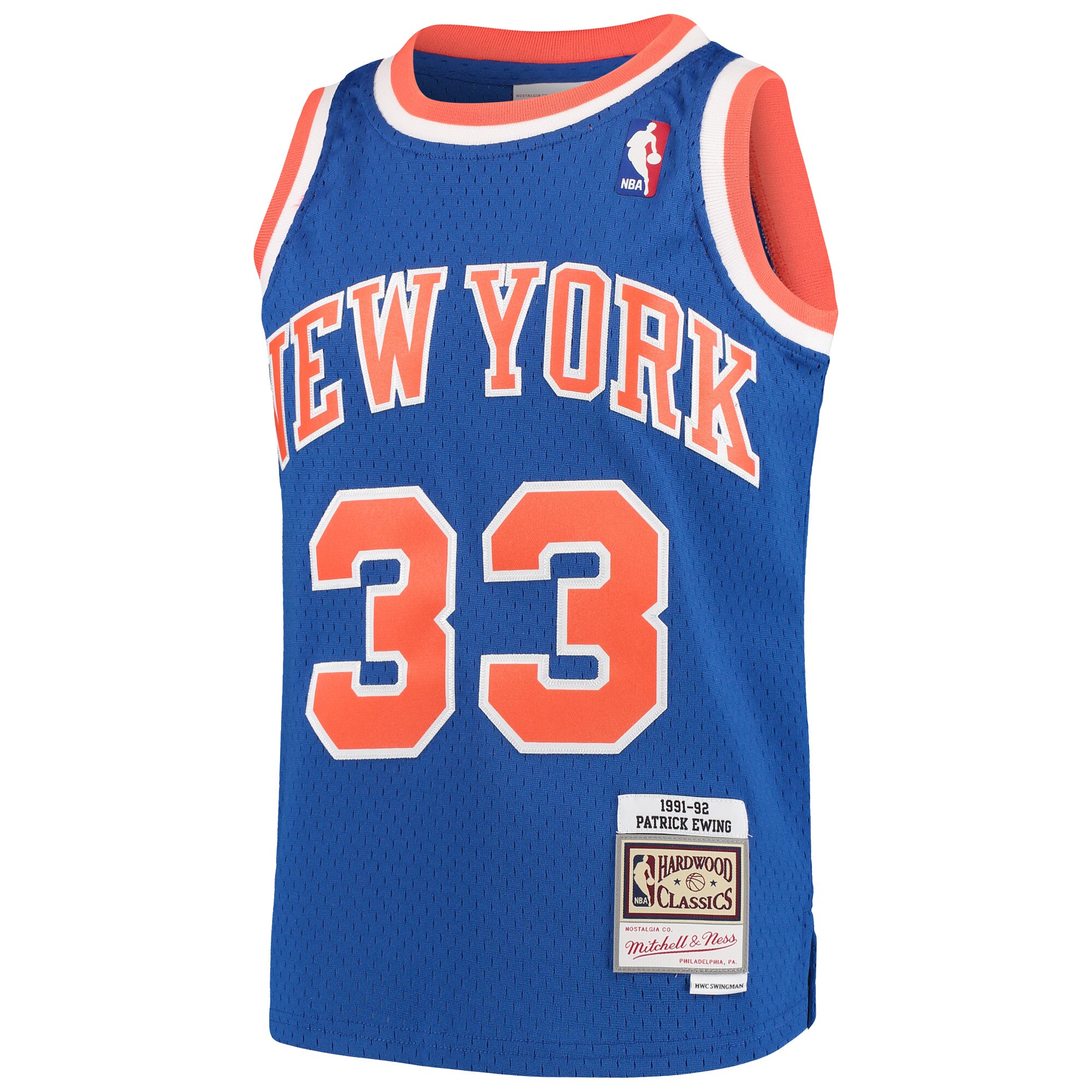 Patrick Ewing New York Knicks Mitchell & Ness Youth Hardwood Classics Swingman Throwback Jersey - Blue cheap jerseys for sale - CheapJerseys.Shop