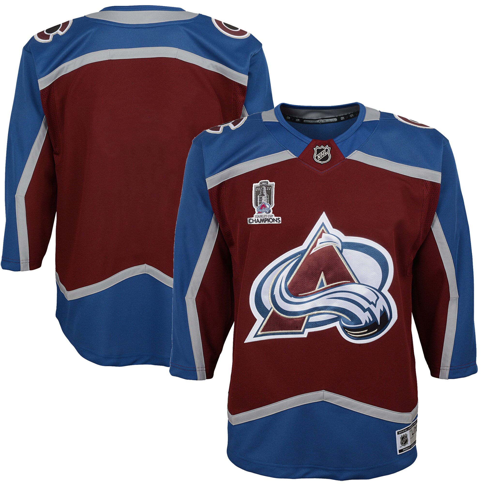 Colorado Avalanche Youth Home 2022 Stanley Cup Champions Premier Jersey - Burgundy cheap jerseys for sale - CheapJerseys.Shop