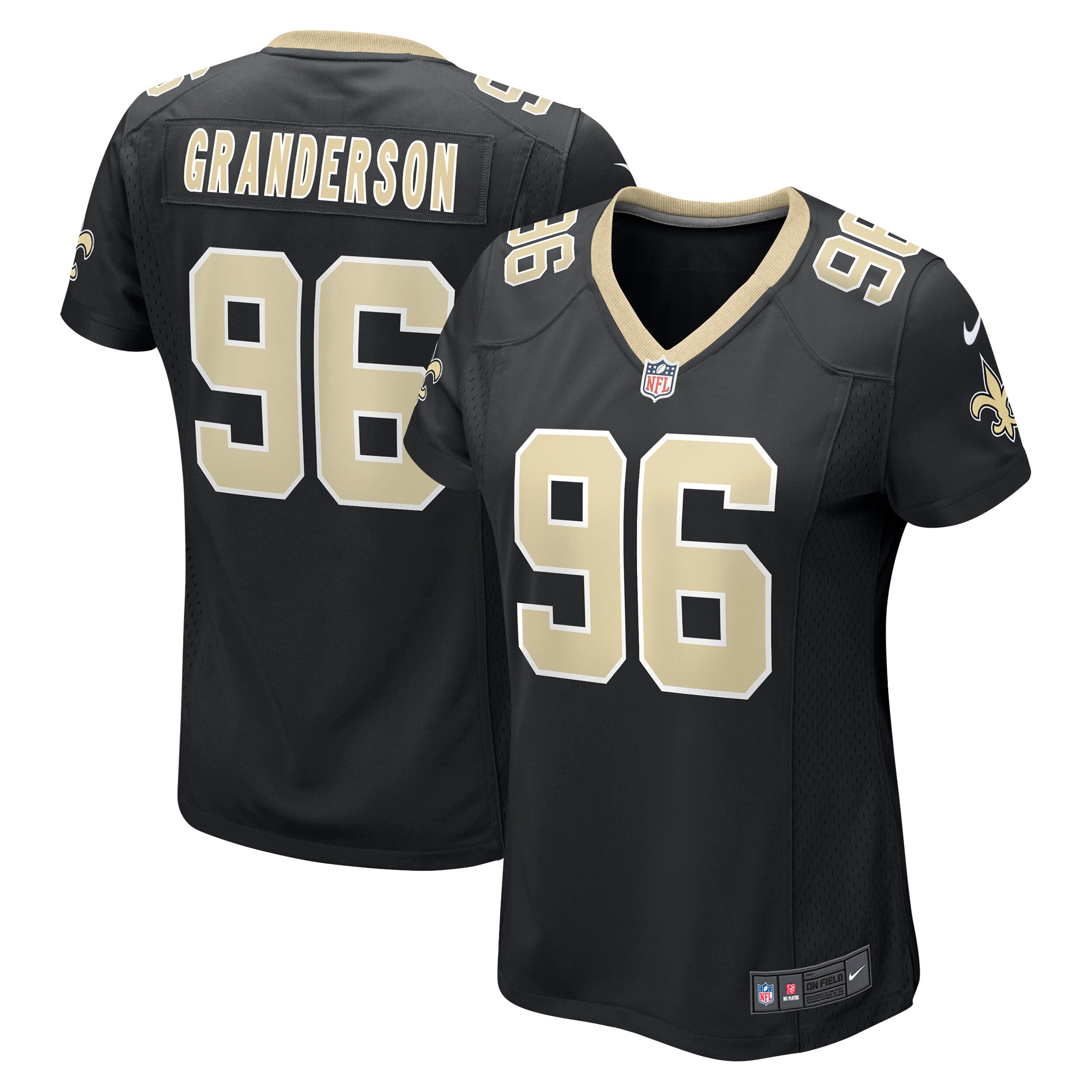 Carl Granderson New Orleans Saints Women's Game Jersey - Black cheap jerseys for sale - CheapJerseys.Shop