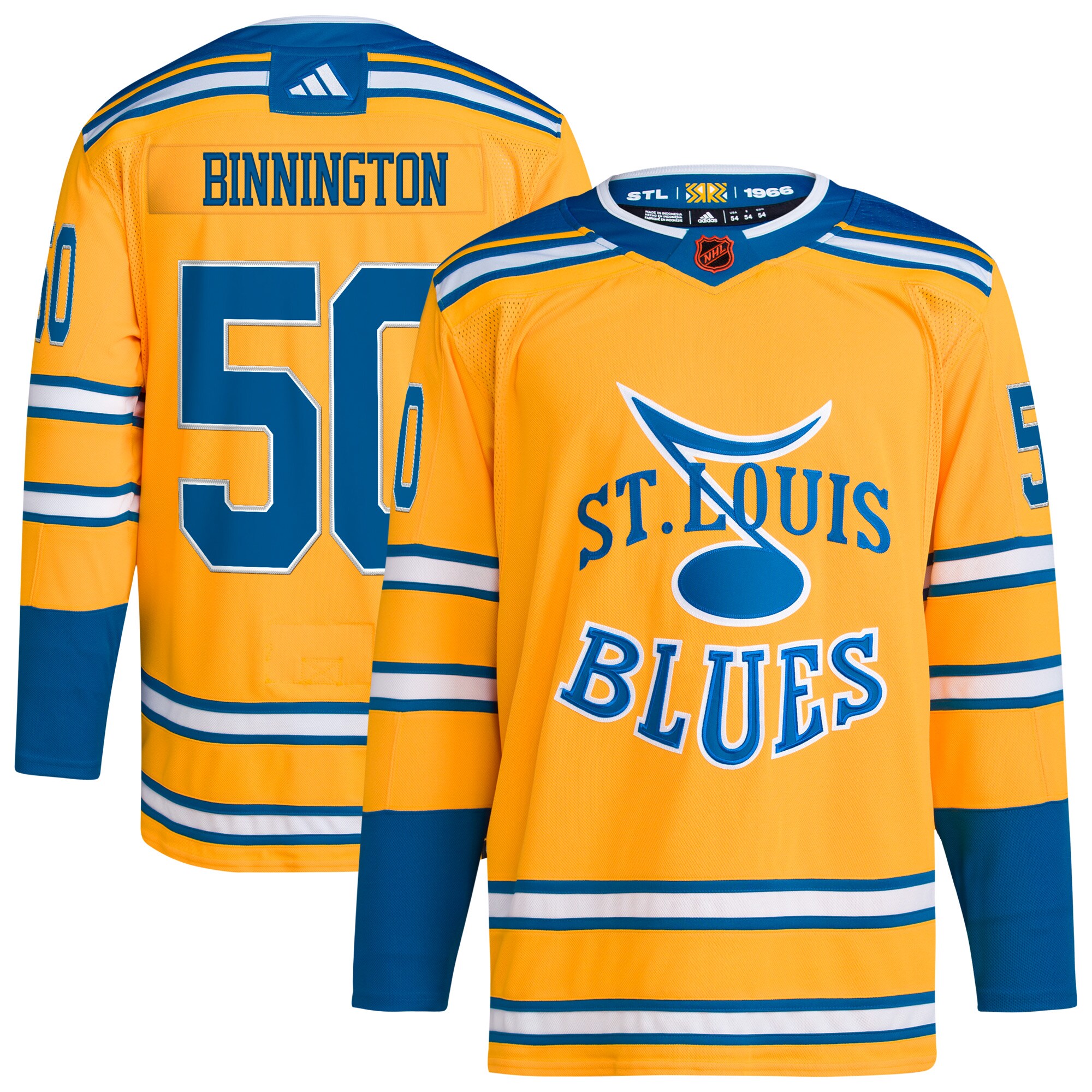 Jordan Binnington St. Louis Blues Reverse Retro 2.0 Authentic Player Jersey - Gold cheap jerseys for sale - CheapJerseys.Shop