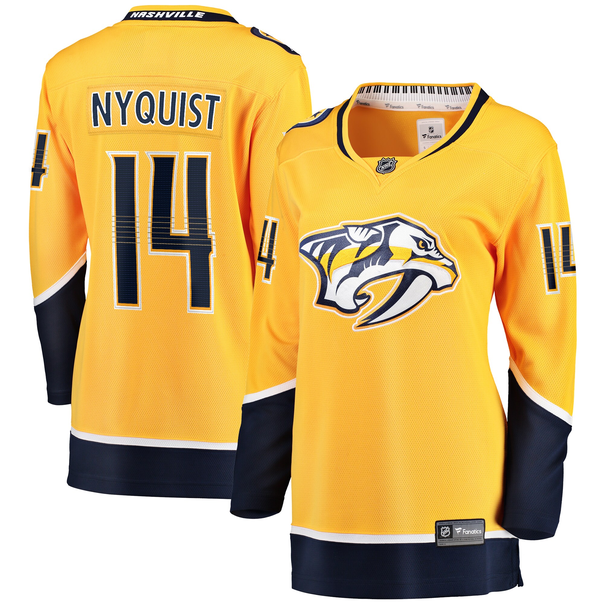 Gustav Nyquist Nashville Predators Fanatics Women's Home Breakaway Player Jersey - Gold cheap jerseys for sale - CheapJerseys.Shop