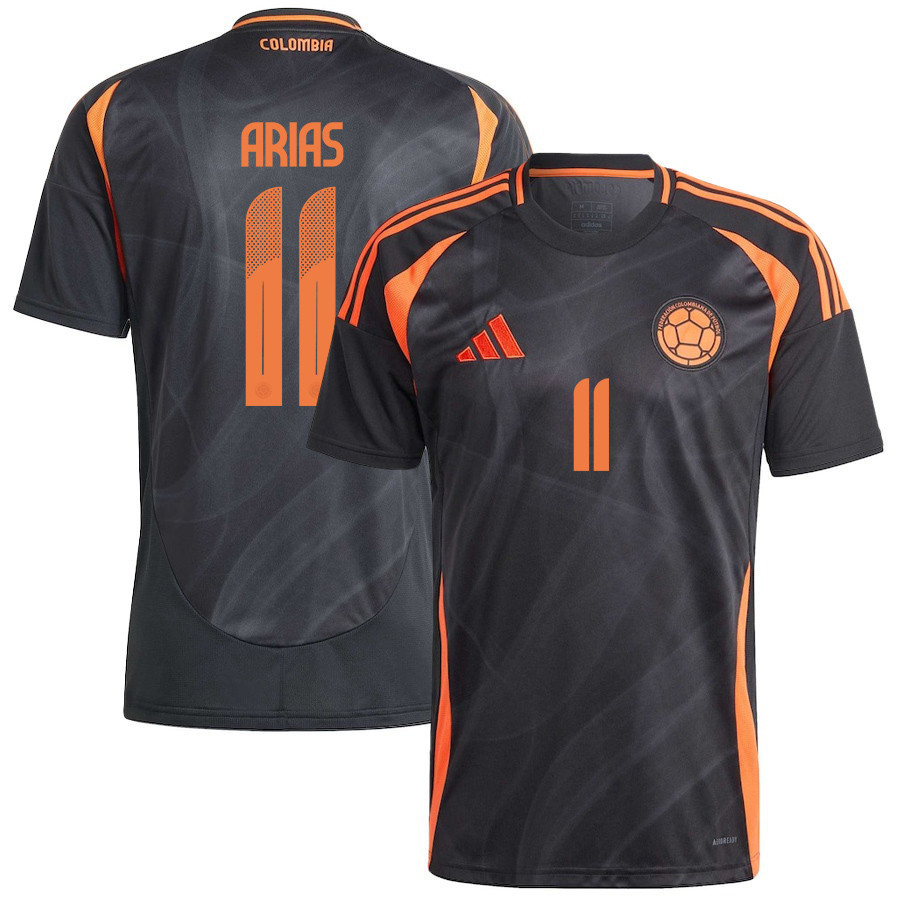 Jhon Arias 11 Colombia National Team 2024/25 Away Men Jersey - Black cheap jerseys for sale - CheapJerseys.Shop