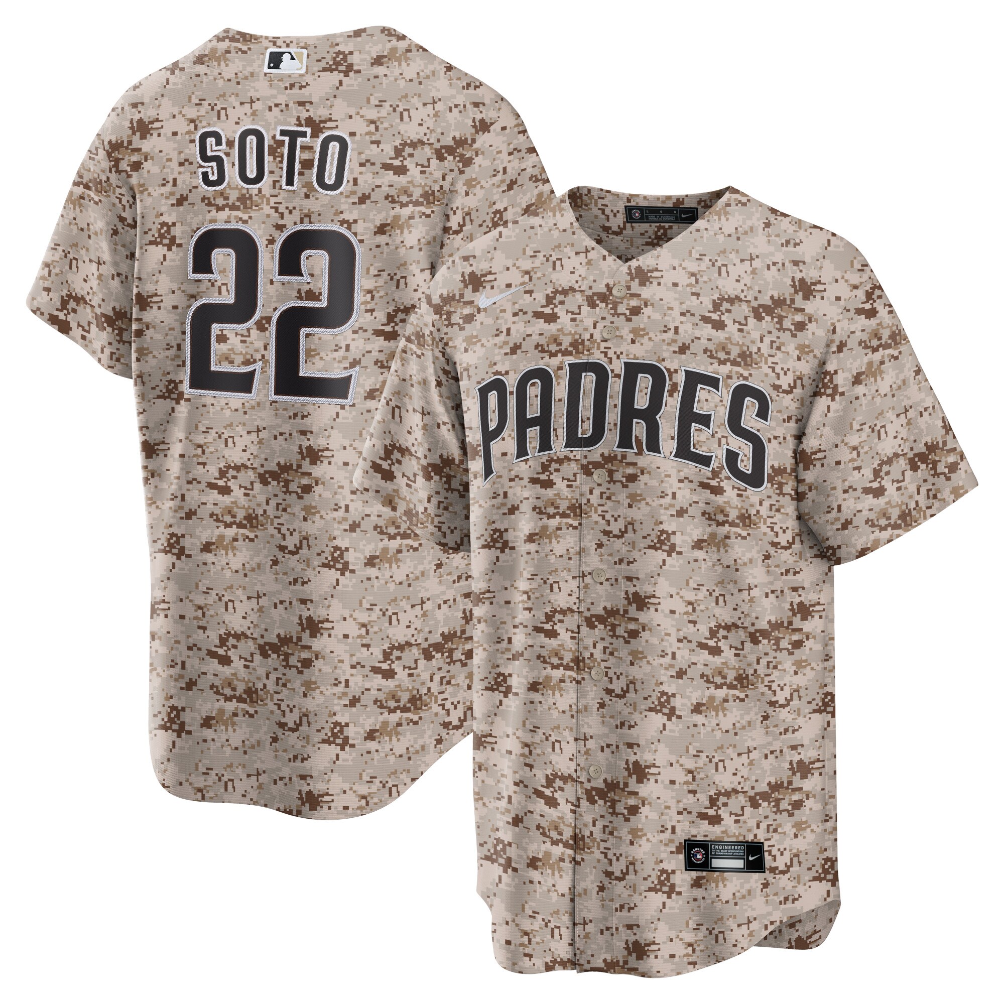 Juan Soto San Diego Padres USMC Alternate Replica Player Jersey - Camo cheap jerseys for sale - CheapJerseys.Shop