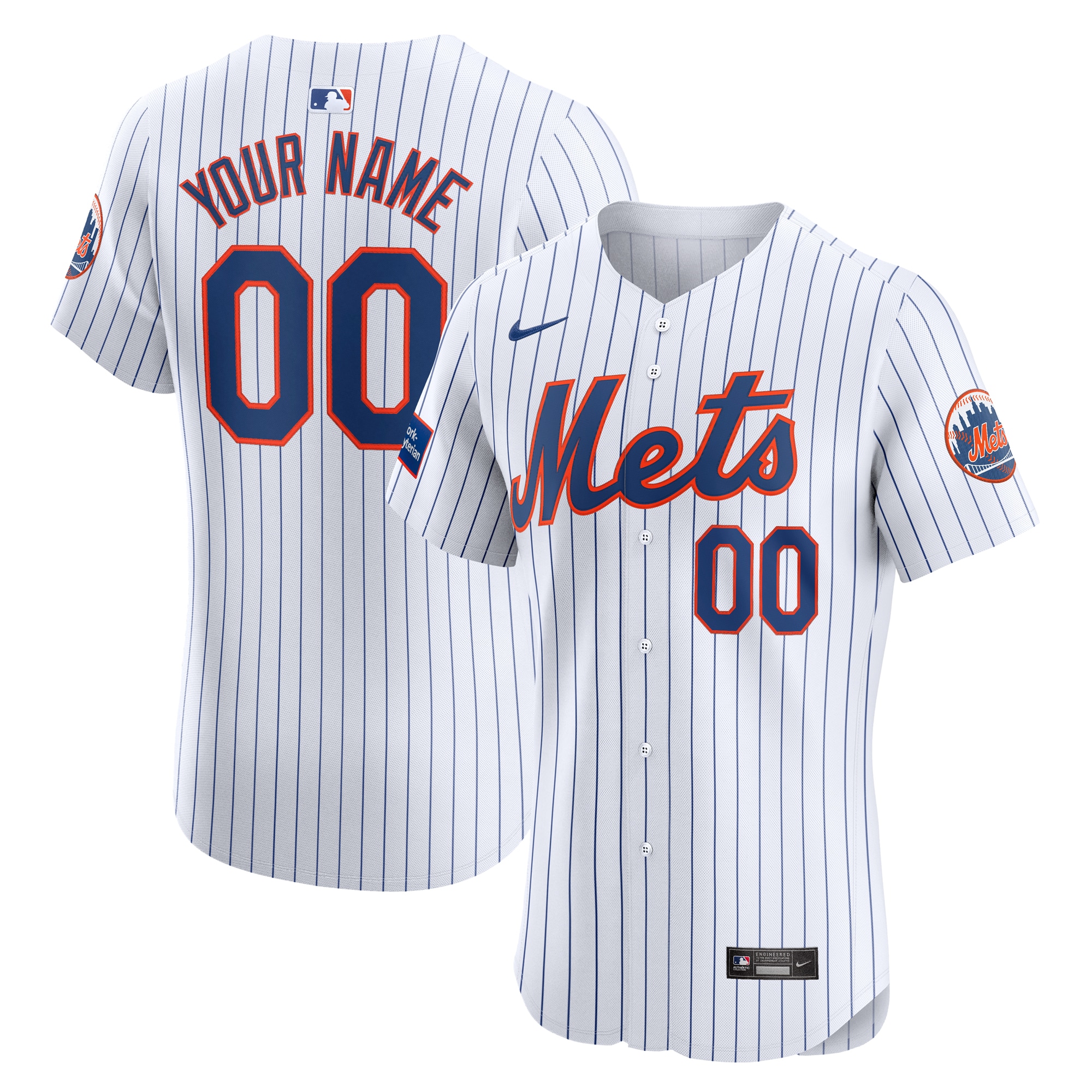 New York Mets Home Elite Custom Patch Jersey - White cheap jerseys for sale - CheapJerseys.Shop