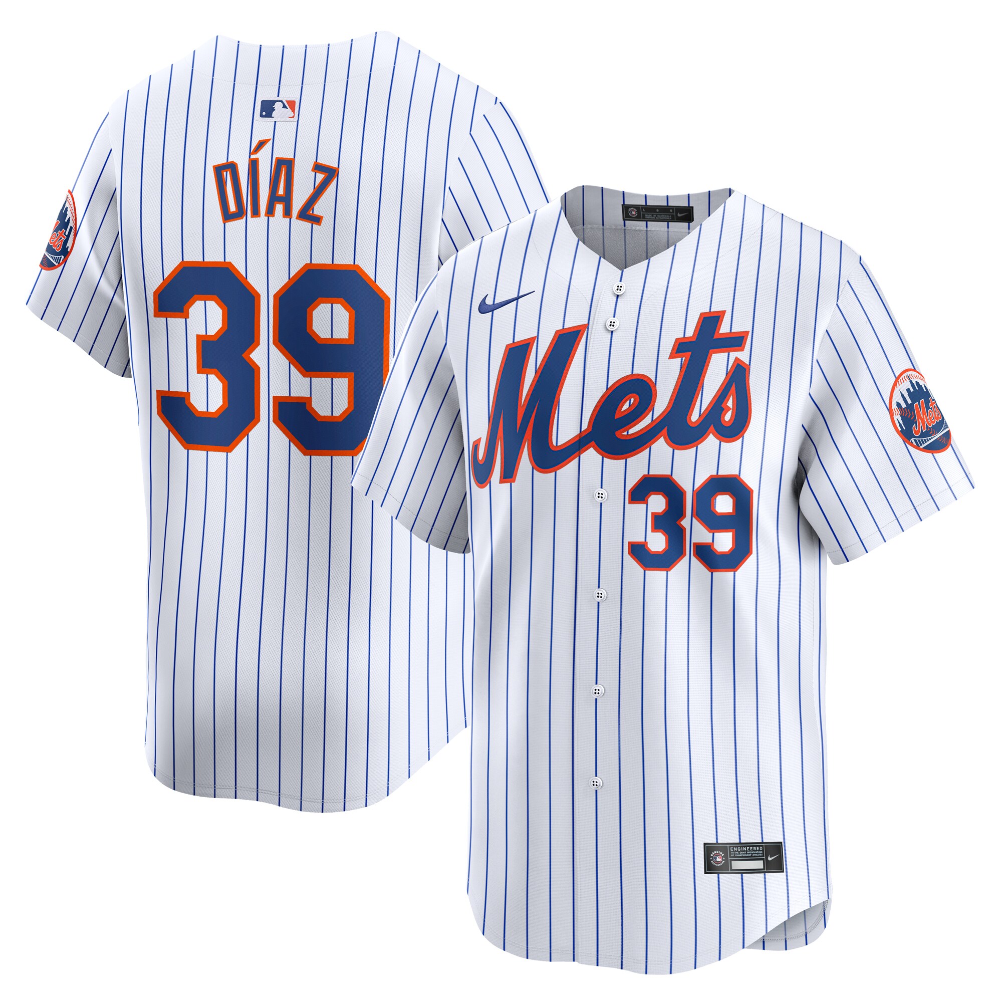 Edwin Diaz New York Mets Home Limited Player Jersey - White cheap jerseys for sale - CheapJerseys.Shop