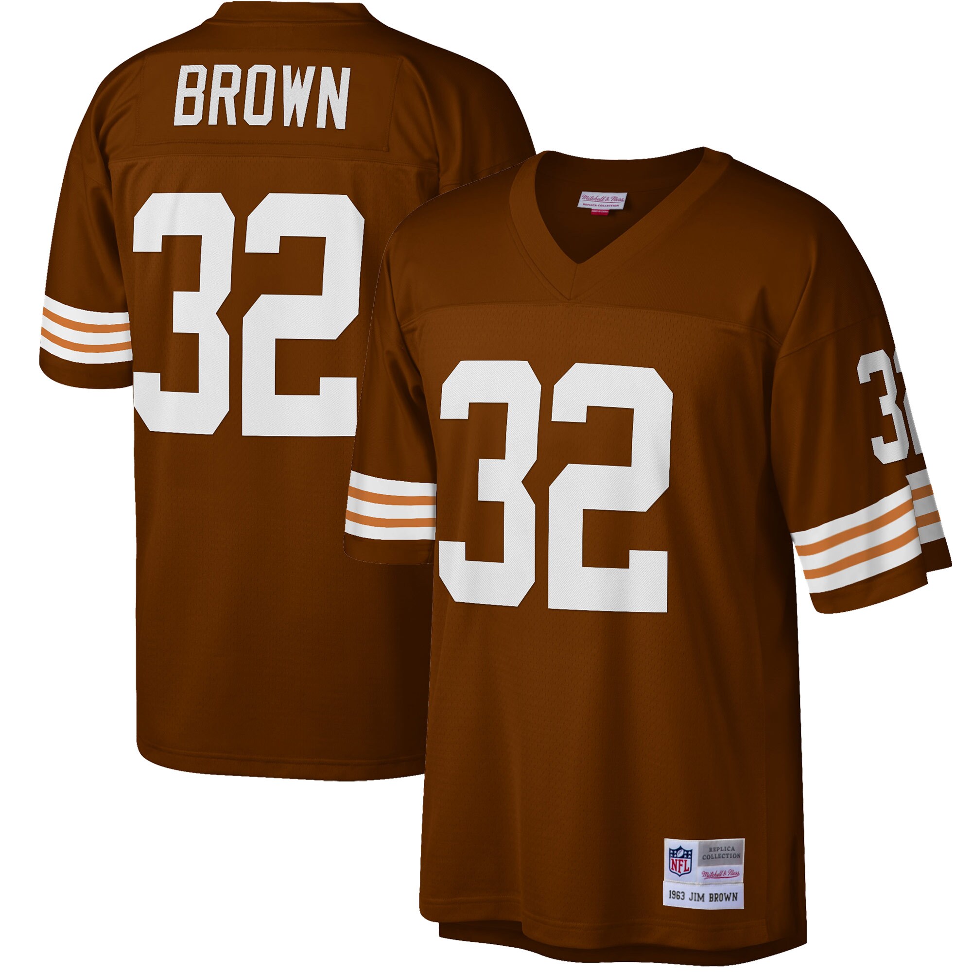 Jim Brown Cleveland Browns Mitchell & Ness Big & Tall 1963 Retired Player Replica Jersey - Brown cheap jerseys for sale - CheapJerseys.Shop