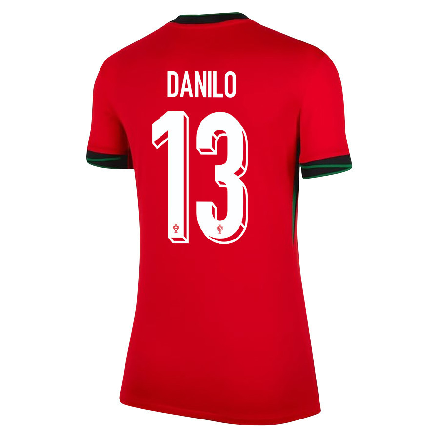 Danilo 13 Portugal National Team 2024/25 Home WOMEN Jersey - Red cheap jerseys for sale - CheapJerseys.Shop