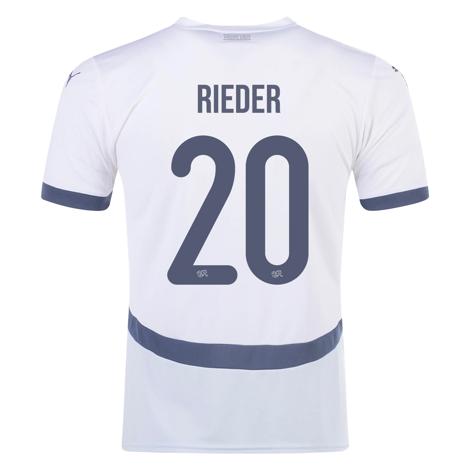 Fabian Rieder 20 Switzerland National Team 2024/25 Away Men Jersey - White cheap jerseys for sale - CheapJerseys.Shop