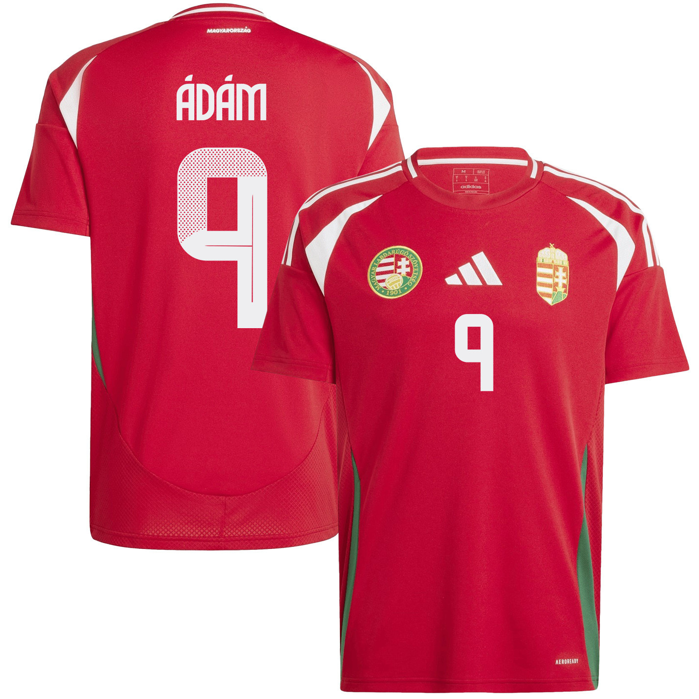 Martin Ádám 9 Hungary National Team 2024/25 Home Men Jersey - Red cheap jerseys for sale - CheapJerseys.Shop