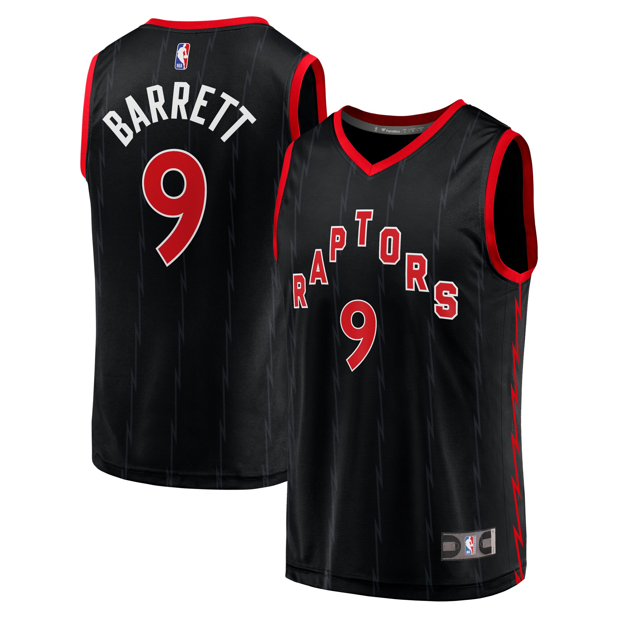 RJ Barrett Toronto Raptors Fanatics Fast Break Player Jersey - Statement Edition - Black cheap jerseys for sale - CheapJerseys.Shop