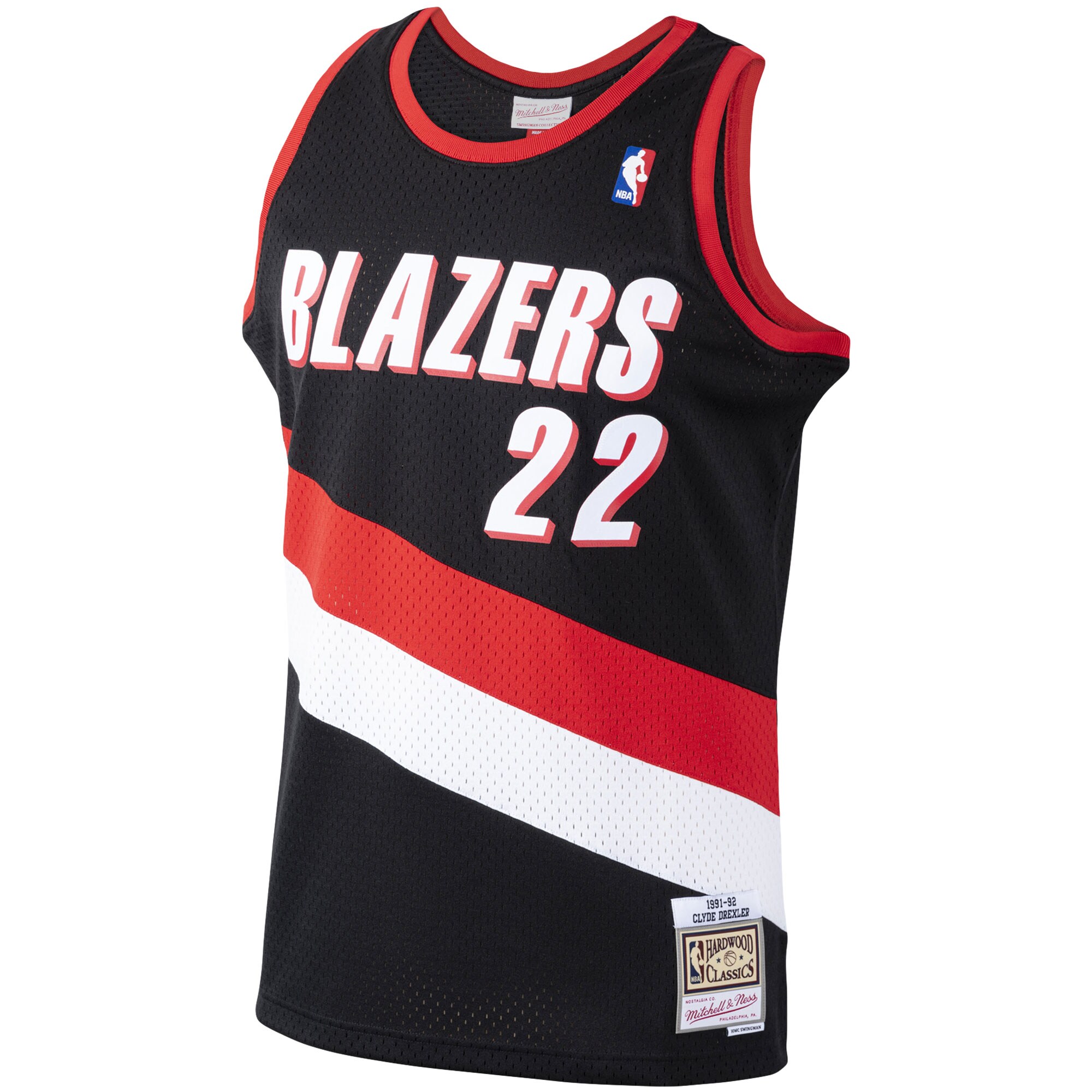 Clyde Drexler Portland Trail Blazers Mitchell & Ness 1991\/92 Hardwood Classics Swingman Jersey - Black cheap jerseys for sale - CheapJerseys.Shop