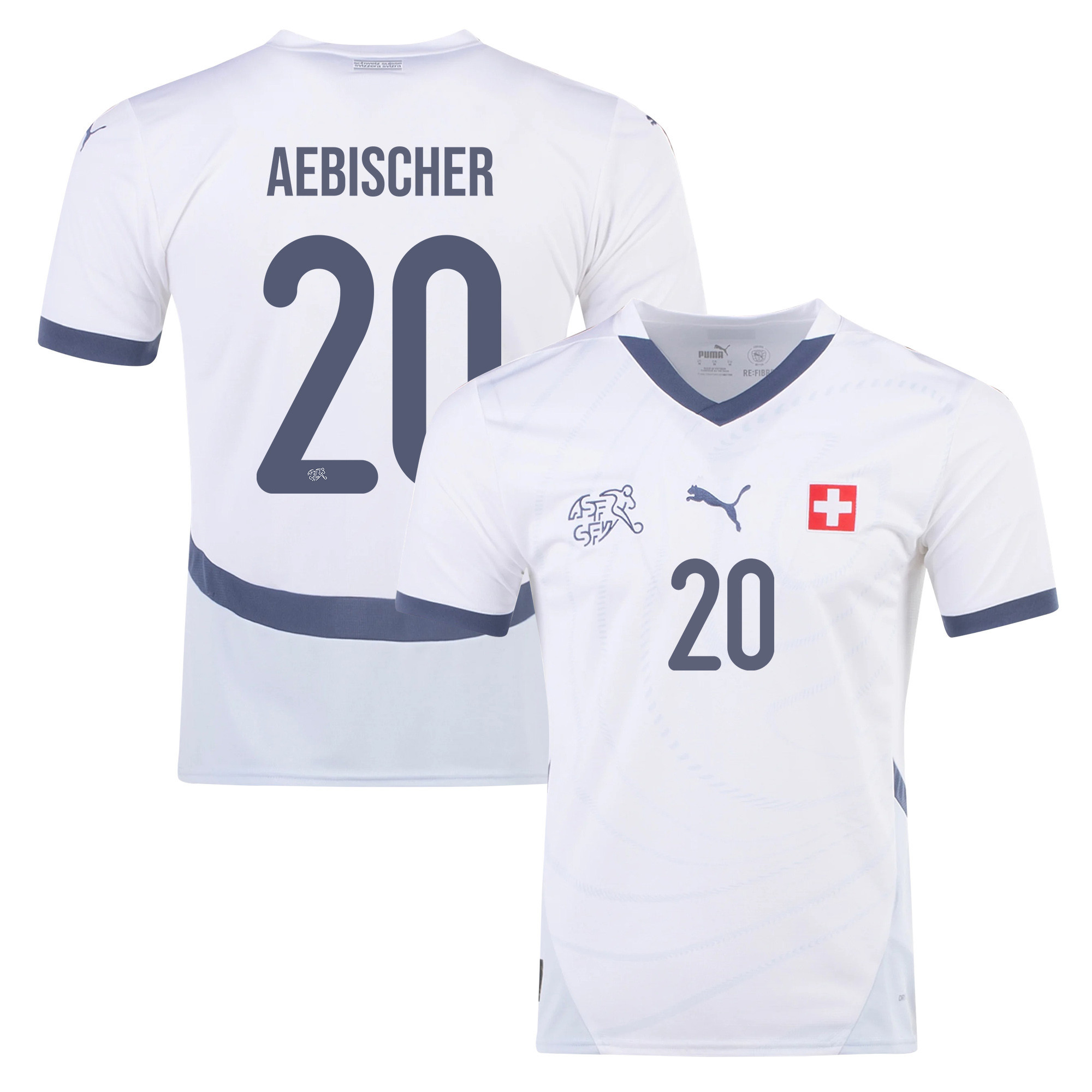 Michel Aebischer 20 Switzerland National Team 2024/25 Away Men Jersey - White cheap jerseys for sale - CheapJerseys.Shop